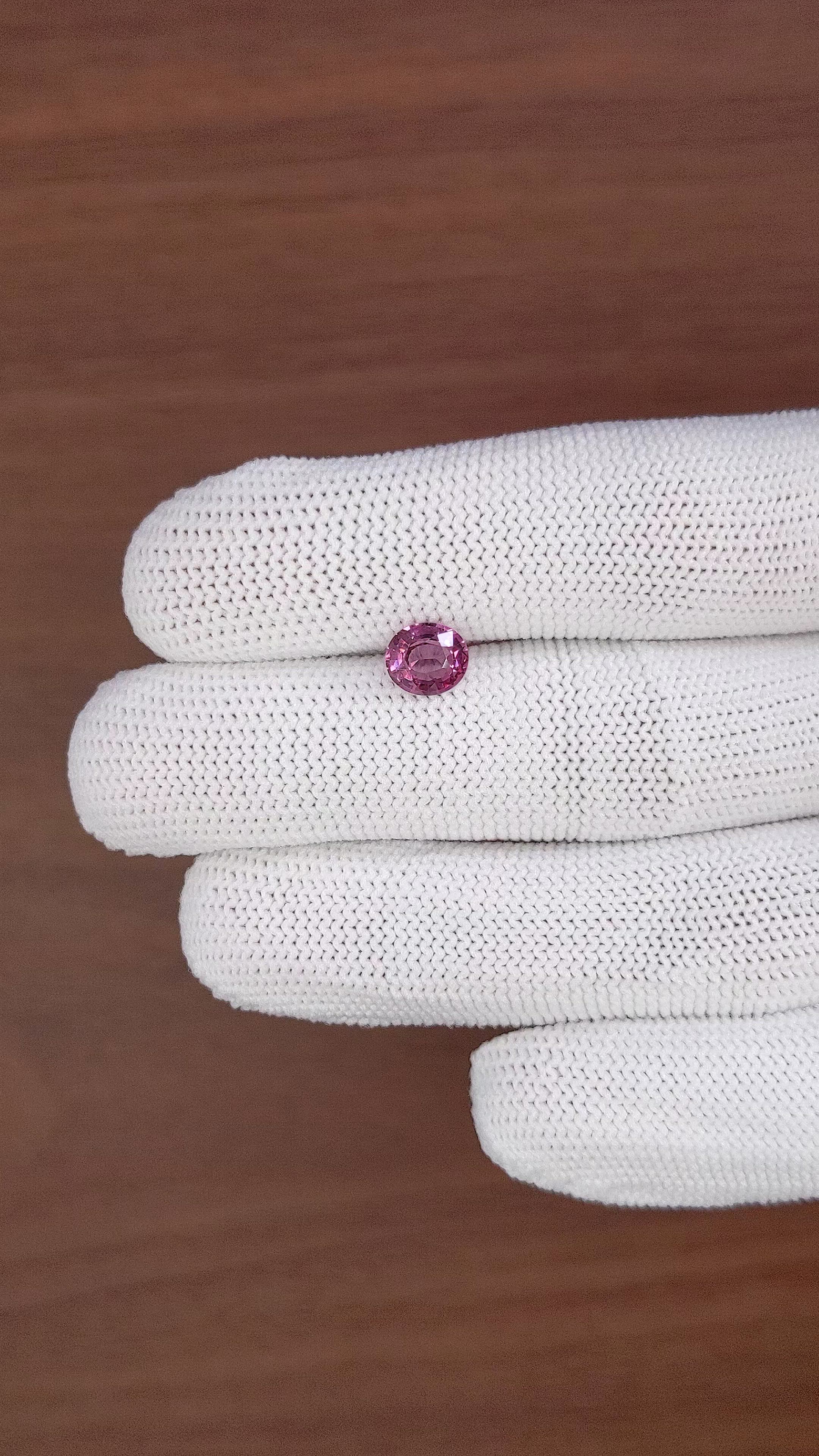 1.27 Ct. Purplish Pink Rhodolite Garnet from Ceylon (Sri Lanka) Size Video