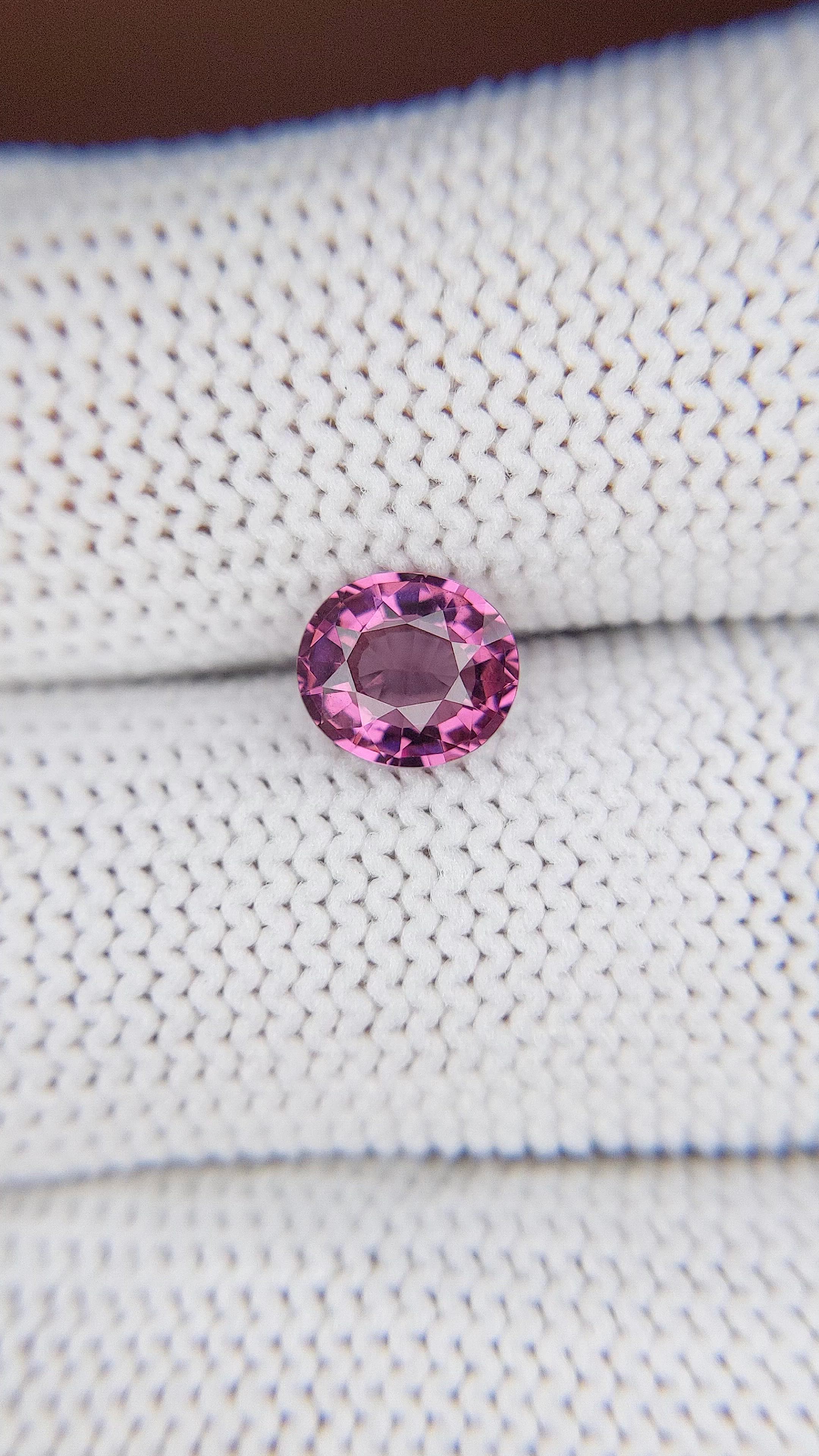 1.27 Ct. Purplish Pink Rhodolite Garnet from Ceylon (Sri Lanka) Size Video