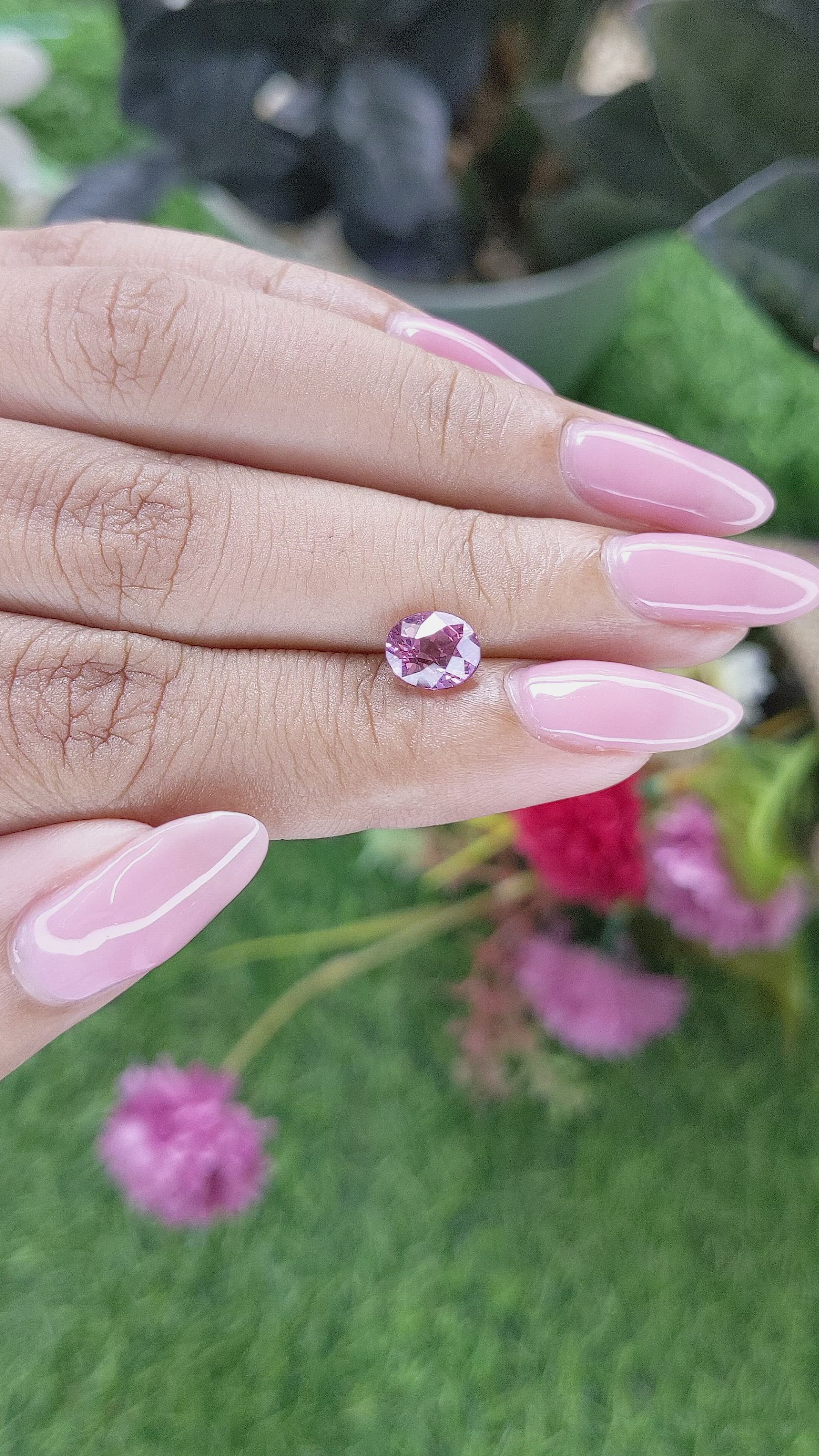 1.53 Ct. Purplish Pink Rhodolite Garnet from Ceylon (Sri Lanka) Size Video