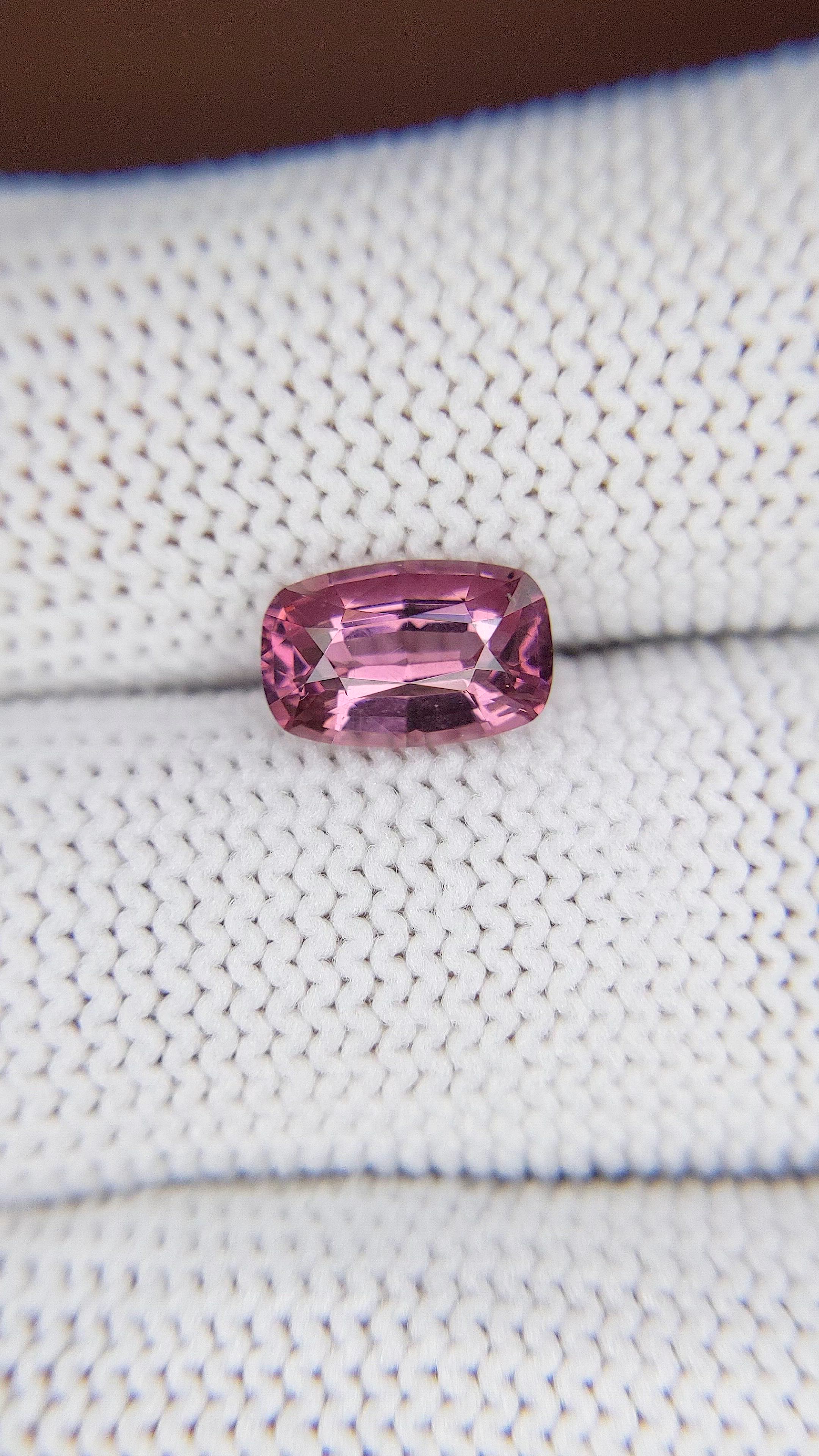 2.07 Ct. Purplish Pink Rhodolite Garnet from Ceylon (Sri Lanka) Size Video