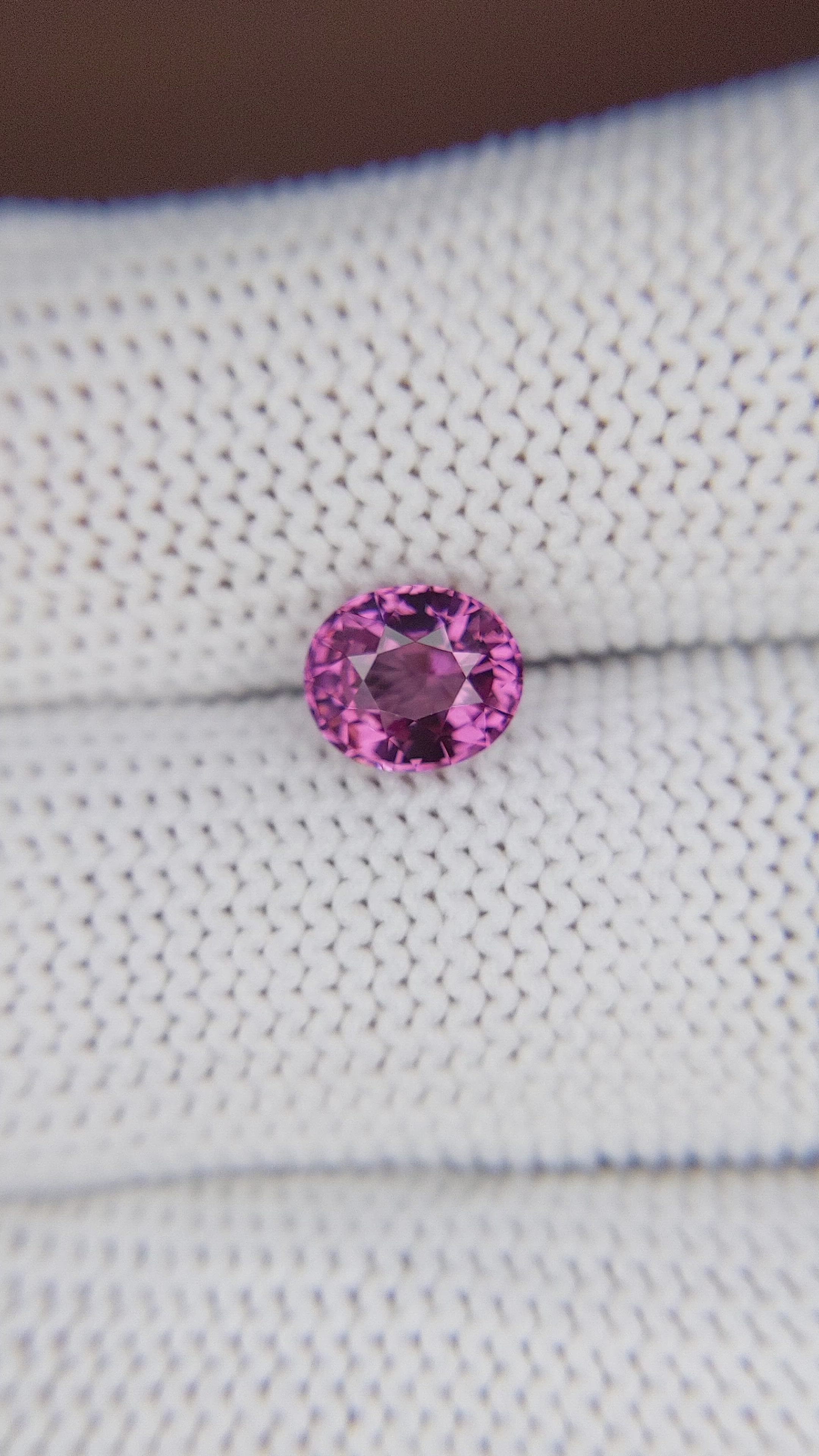 1.55 Ct. Purplish Pink Rhodolite Garnet from Ceylon (Sri Lanka) Size Video