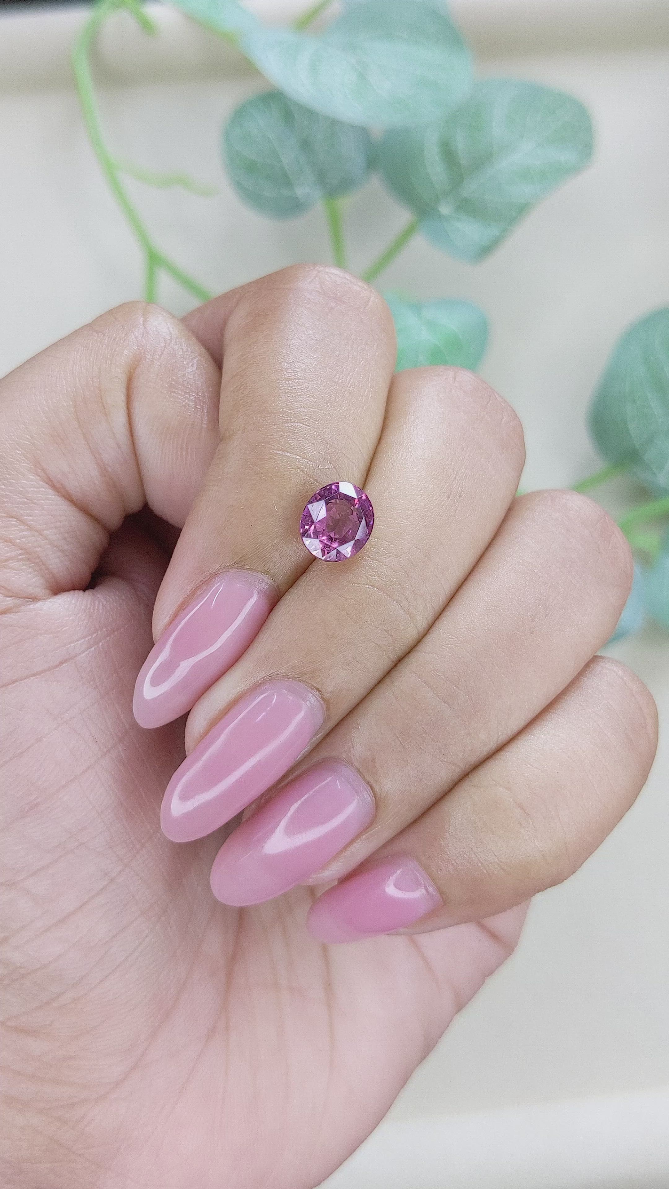 1.95 Ct. Purplish Pink Rhodolite Garnet from Ceylon (Sri Lanka) Size Video