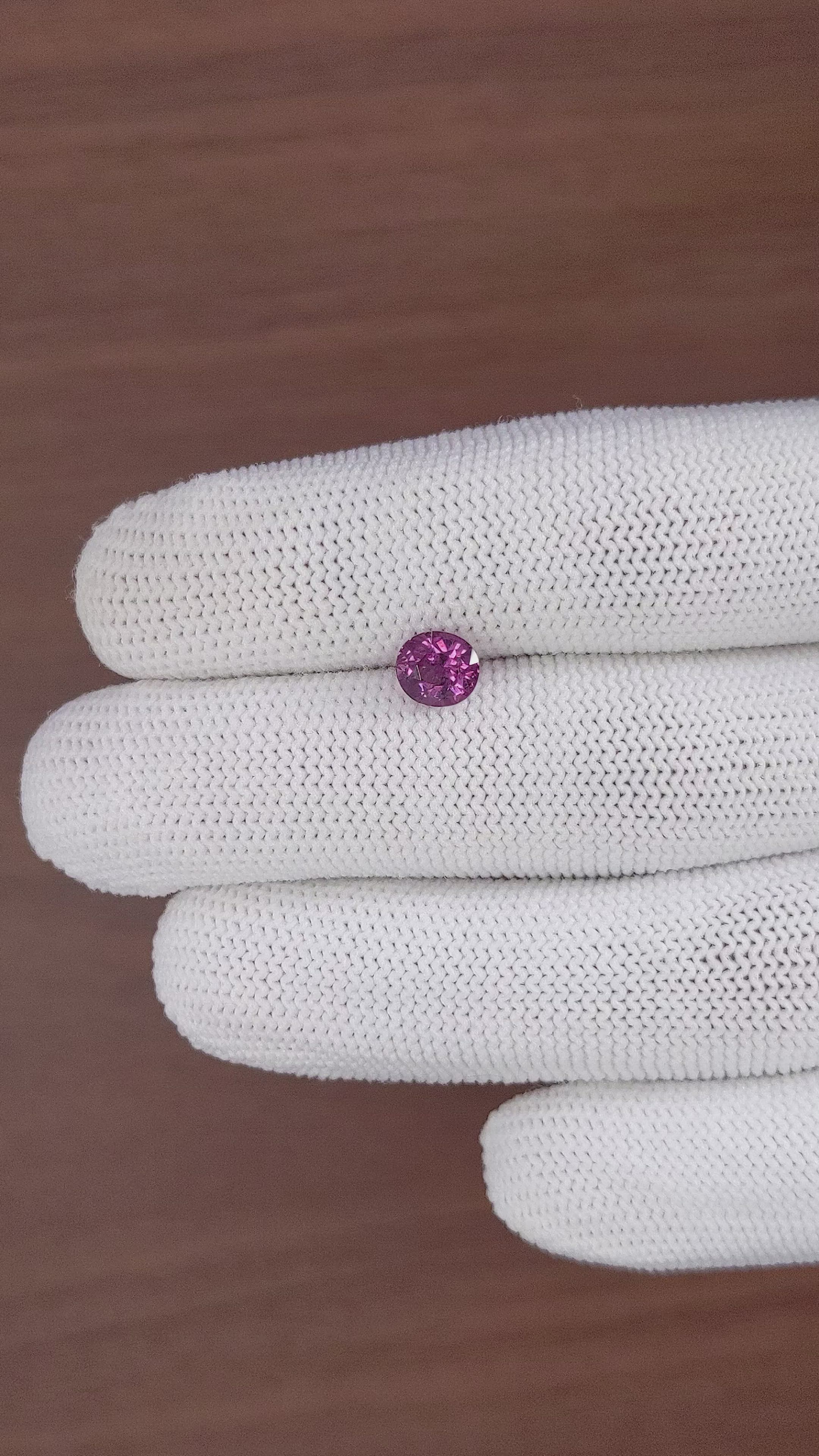 1.64 Ct. Purplish Pink Rhodolite Garnet from Ceylon (Sri Lanka) Size Video