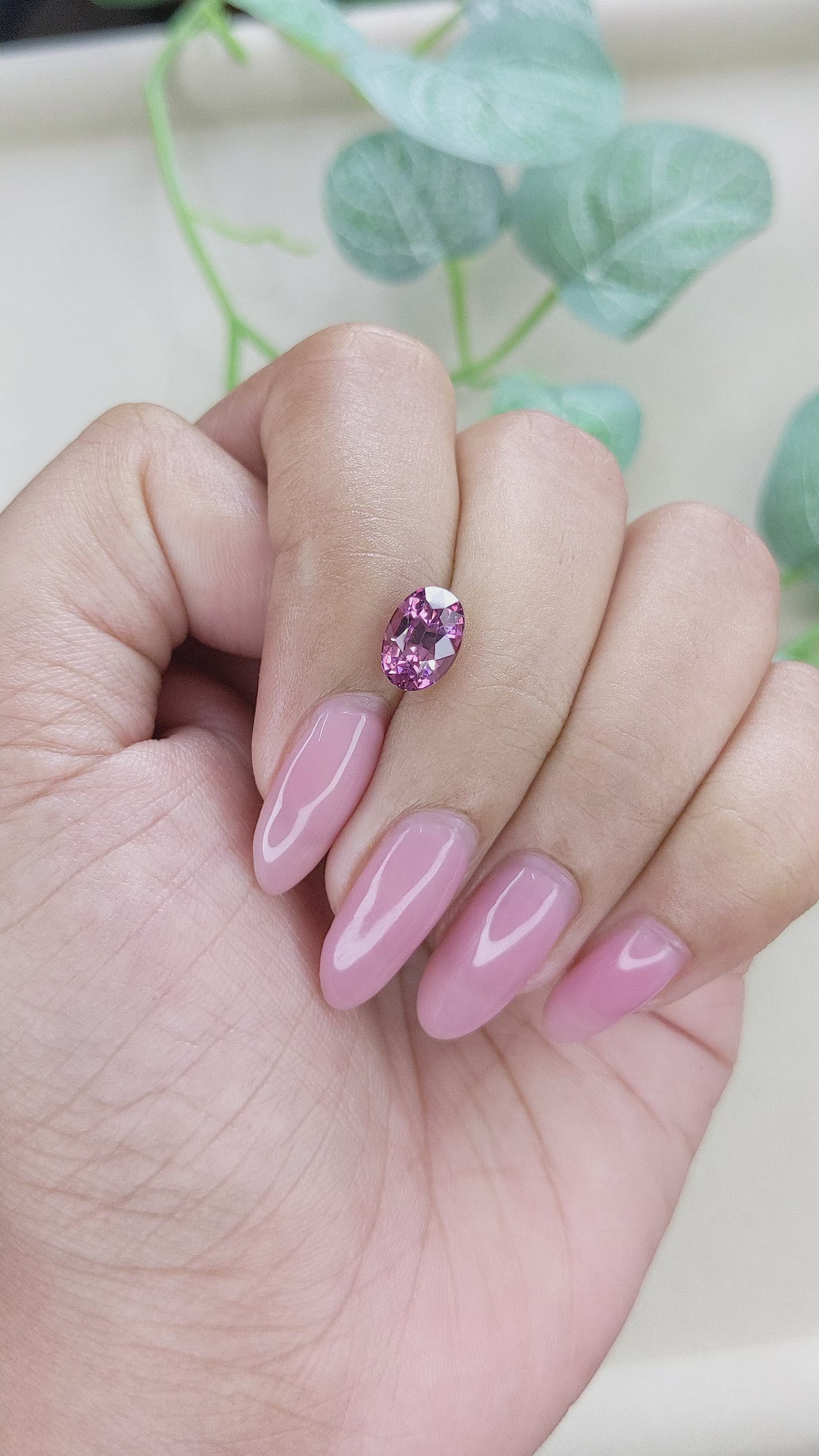 2.14 Ct. Purplish Pink Rhodolite Garnet from Ceylon (Sri Lanka) Size Video