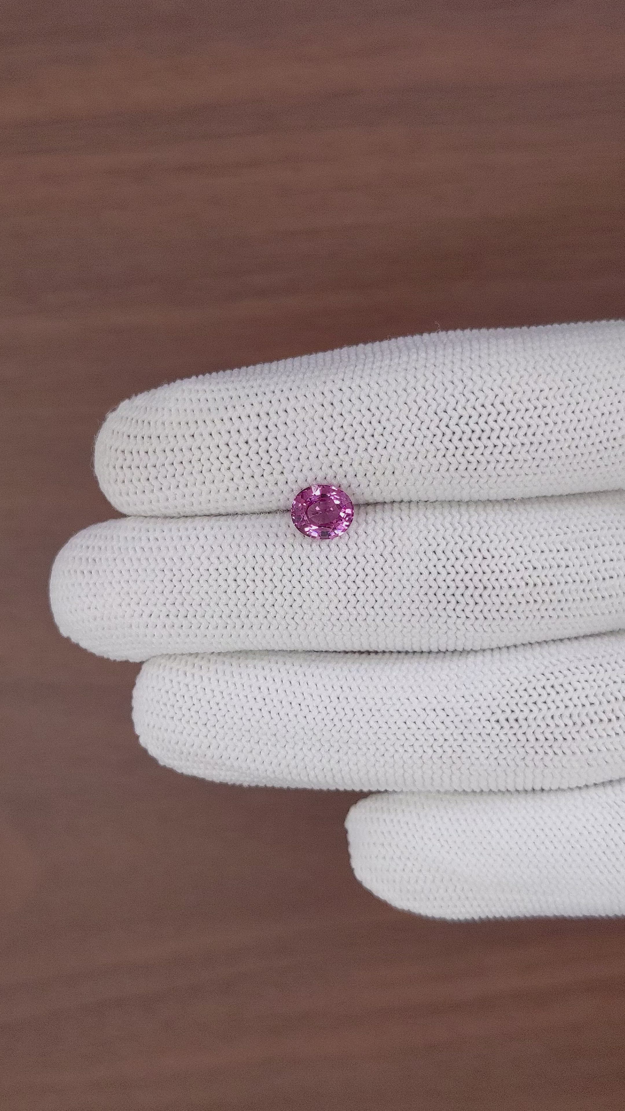 1.51 Ct. Purplish Pink Rhodolite Garnet from Ceylon (Sri Lanka) Size Video