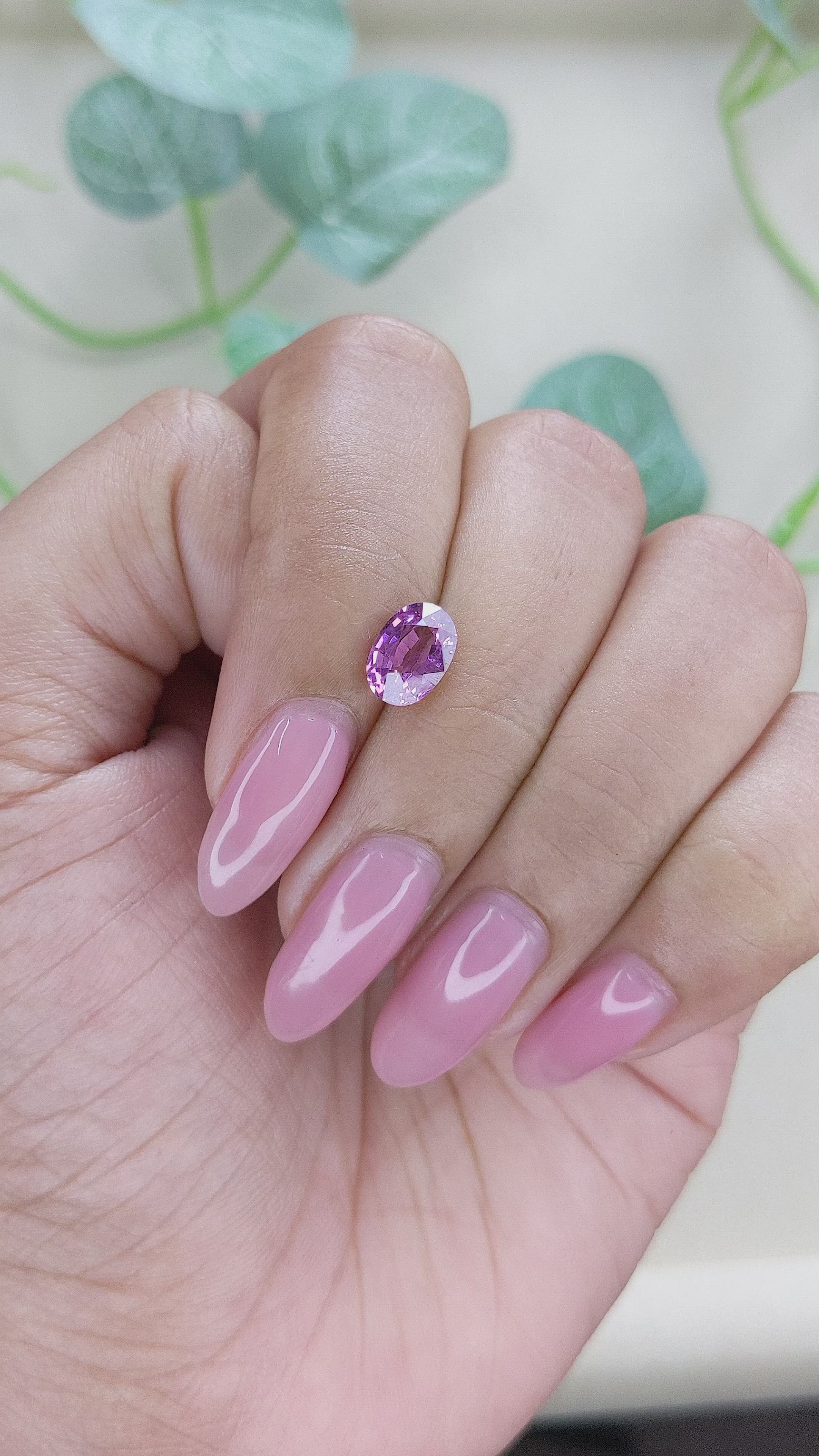 1.40 Ct. Purplish Pink Rhodolite Garnet from Ceylon (Sri Lanka) Size Video