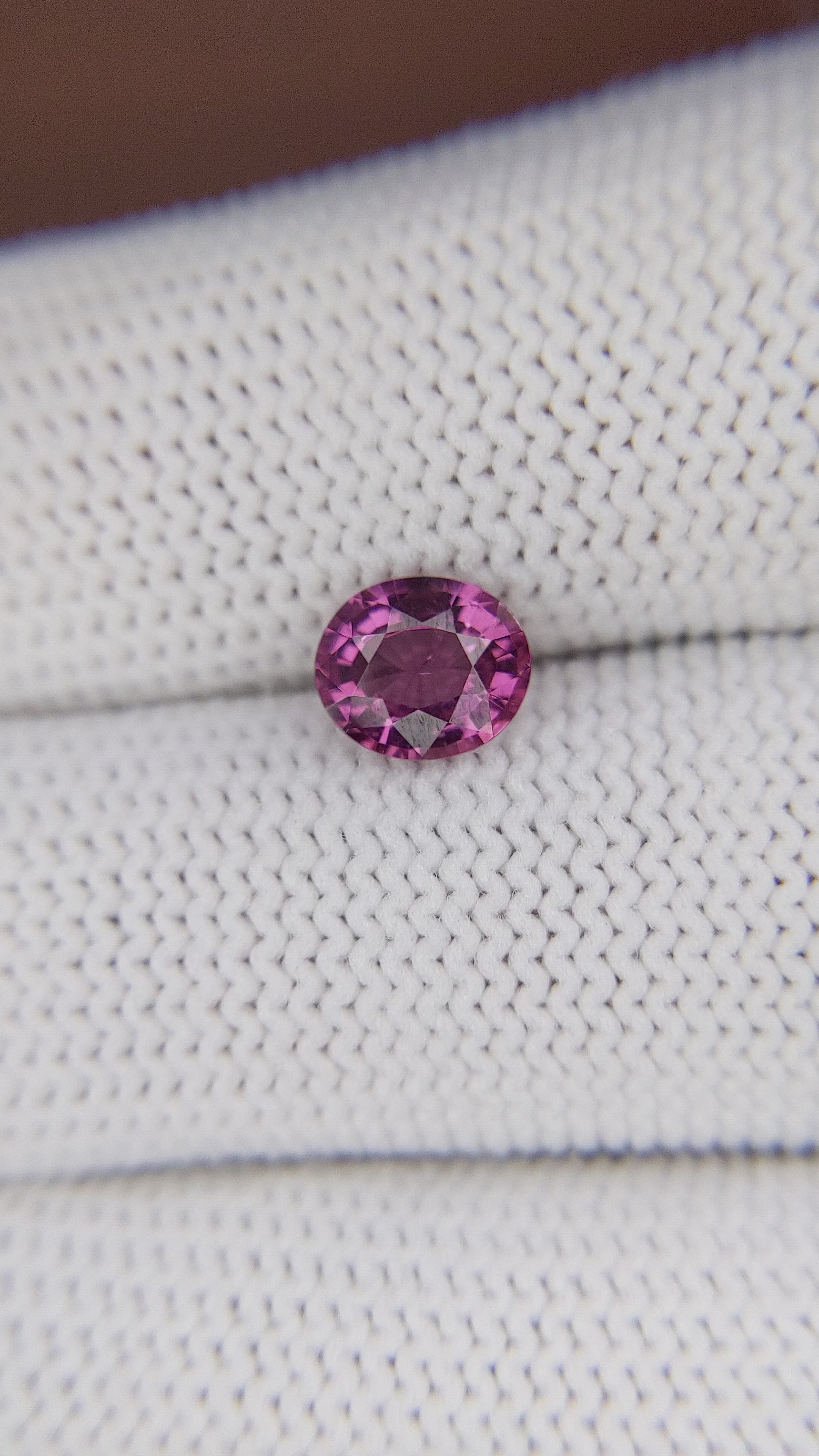 1.26 Ct. Purplish Pink Rhodolite Garnet from Ceylon (Sri Lanka) Size Video