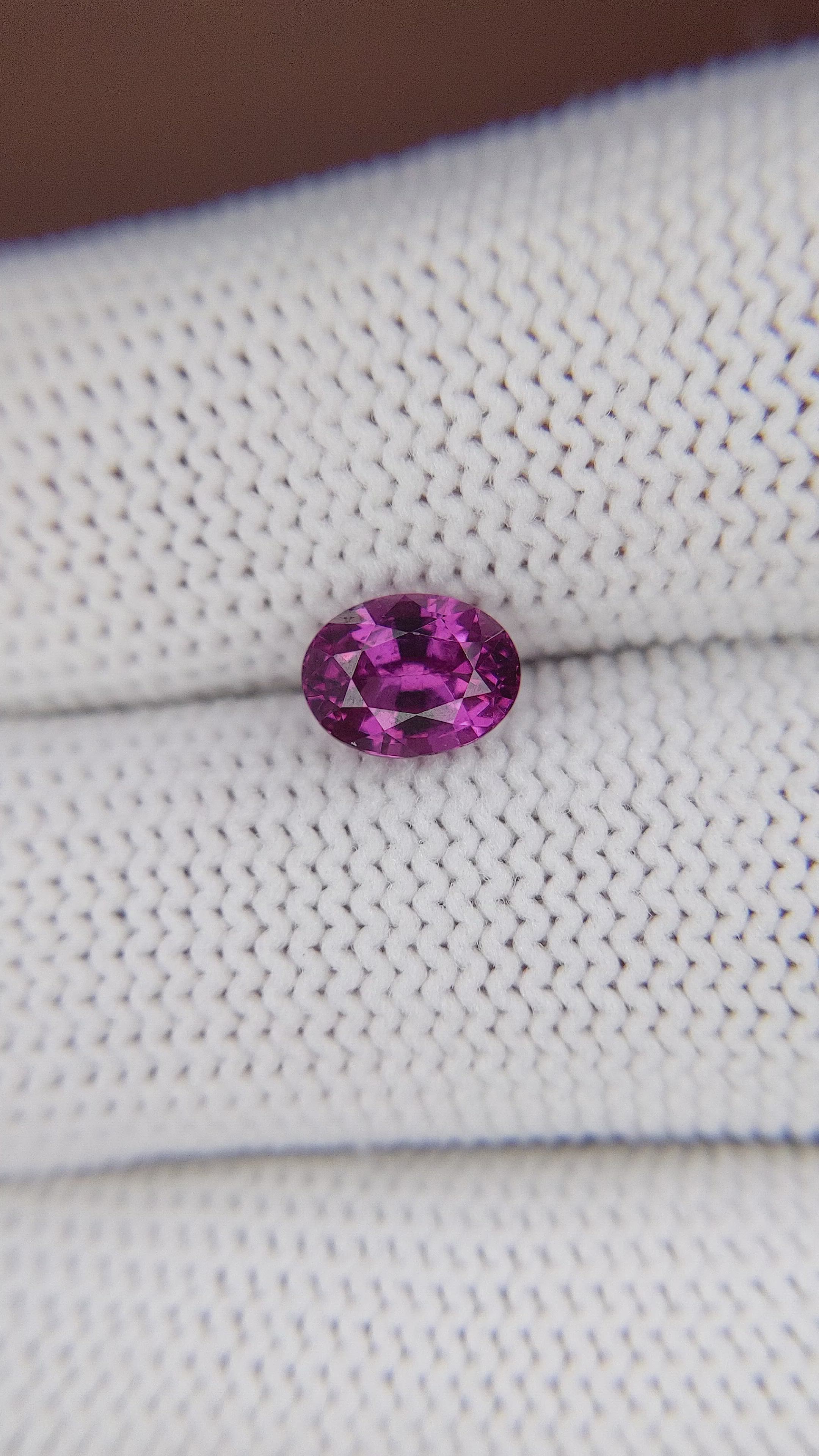 1.57 Ct. Purplish Pink Rhodolite Garnet from Ceylon (Sri Lanka) Size Video