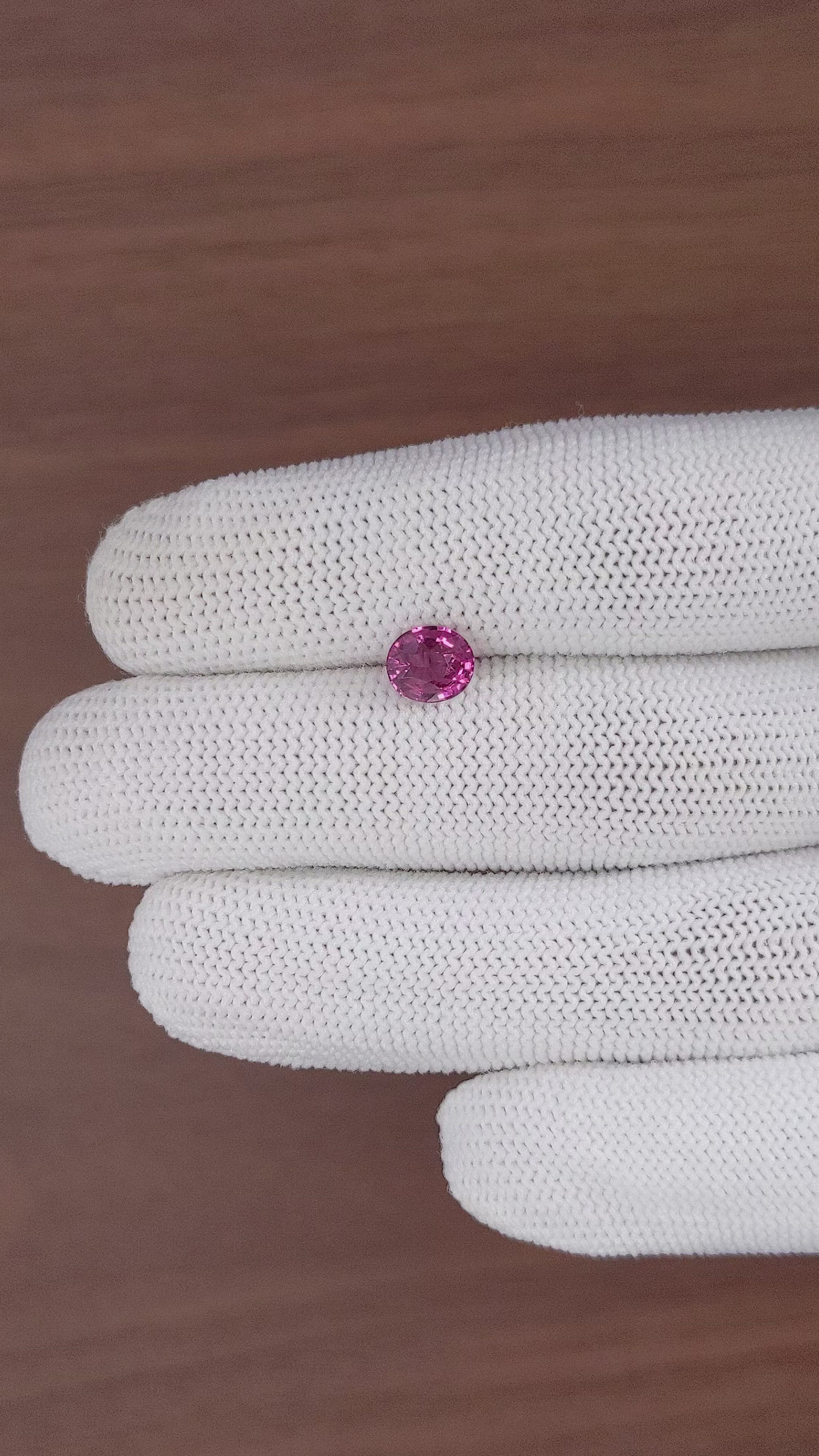 1.45 Ct. Purplish Pink Rhodolite Garnet from Ceylon (Sri Lanka) Size Video