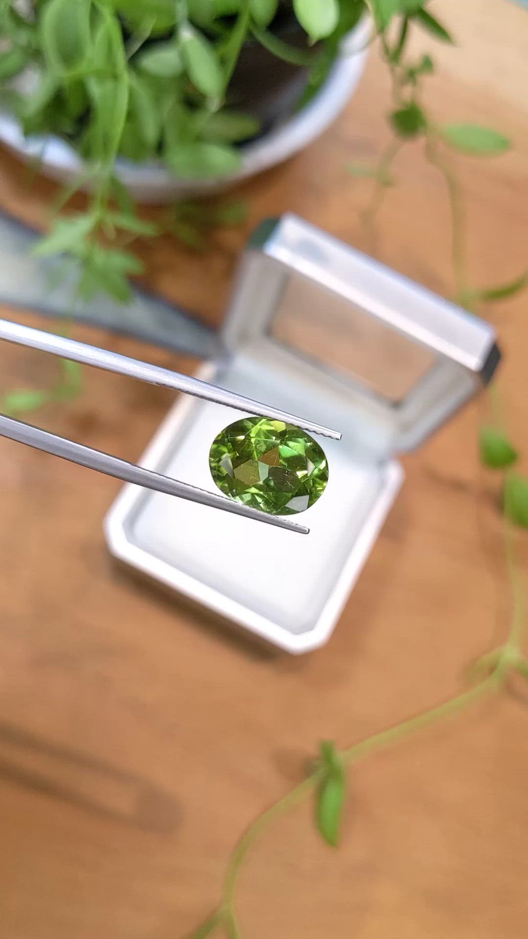 5.64 Ct. Yellowish Green Peridot from Burma (Myanmar) Size Video