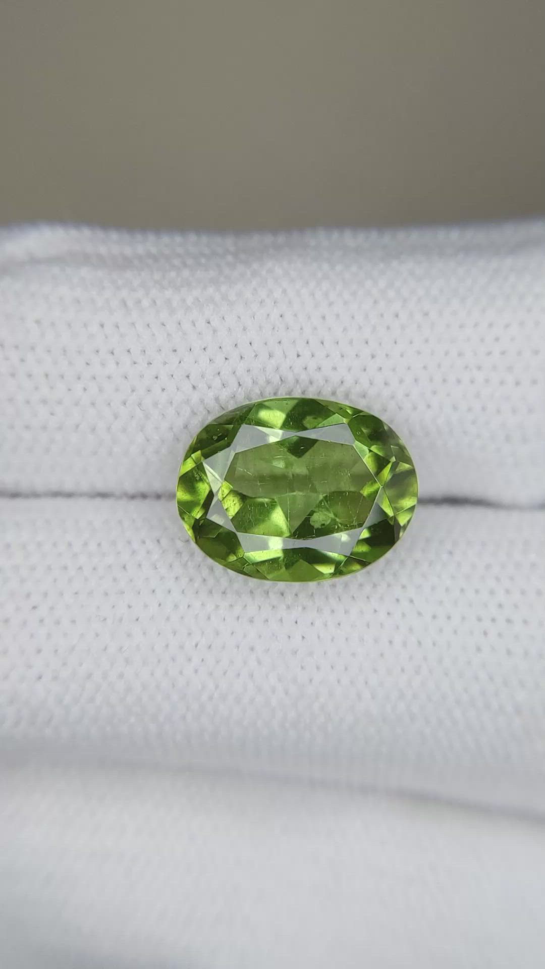 5.64 Ct. Yellowish Green Peridot from Burma (Myanmar) Size Video