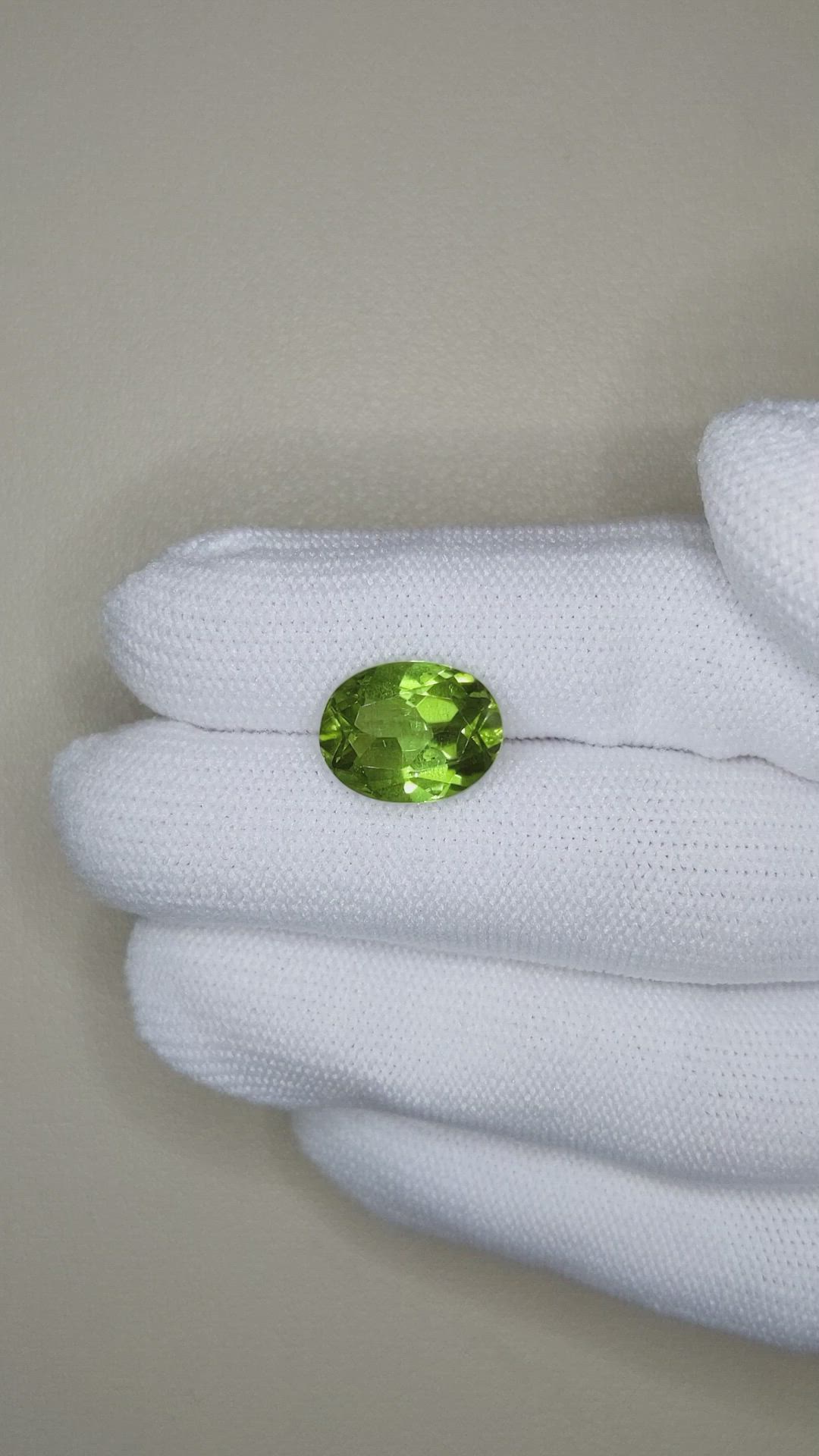 5.64 Ct. Yellowish Green Peridot from Burma (Myanmar) Size Video
