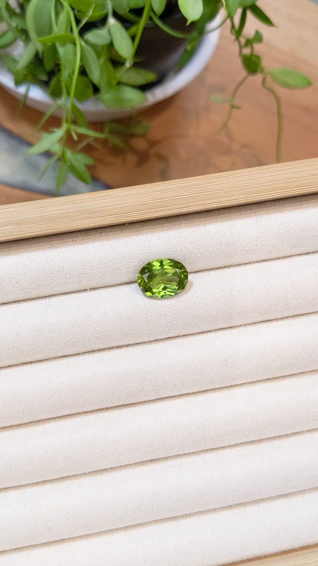 5.64 Ct. Yellowish Green Peridot from Burma (Myanmar) Size Video
