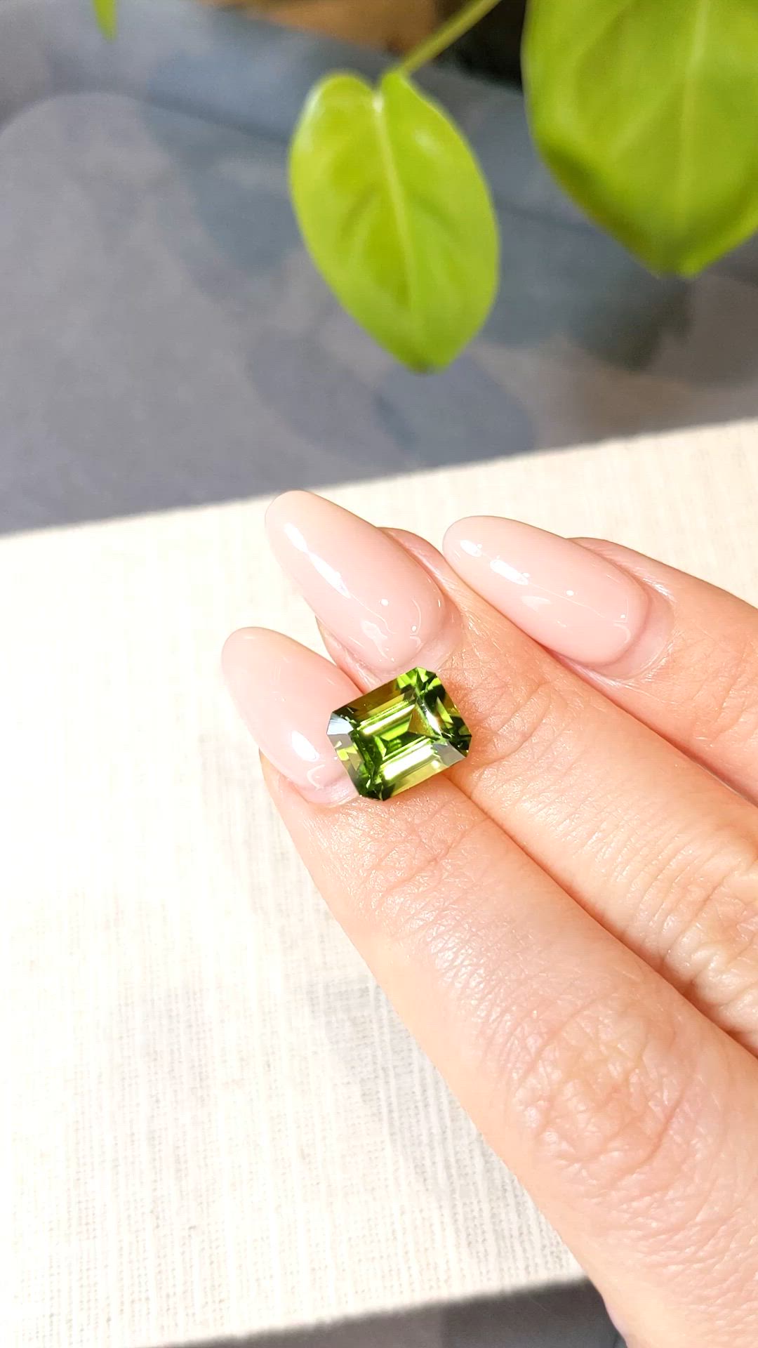 4.27 Ct. Yellowish Green Peridot from Burma (Myanmar) Size Video
