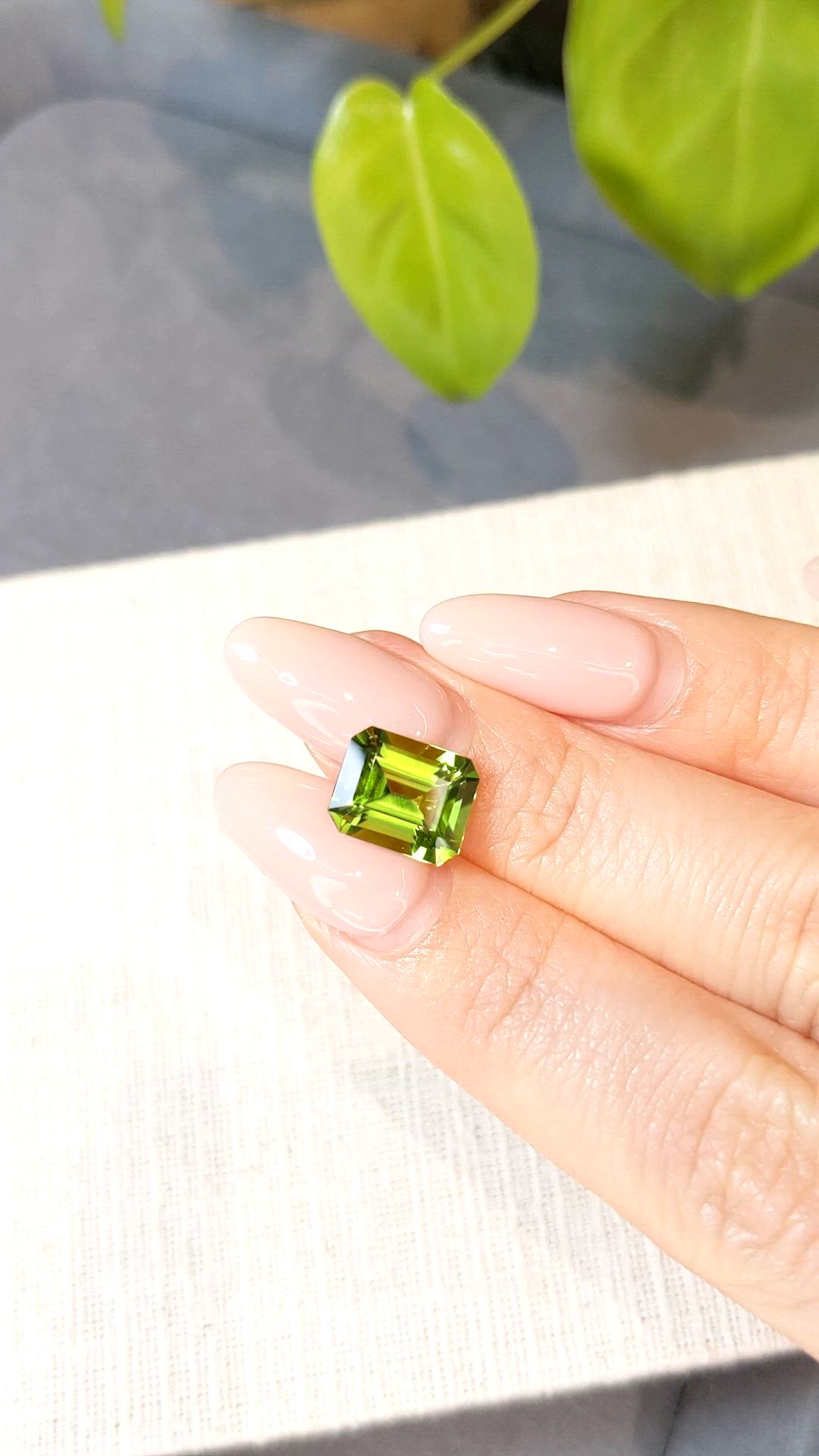 4.27 Ct. Yellowish Green Peridot from Burma (Myanmar) Size Video