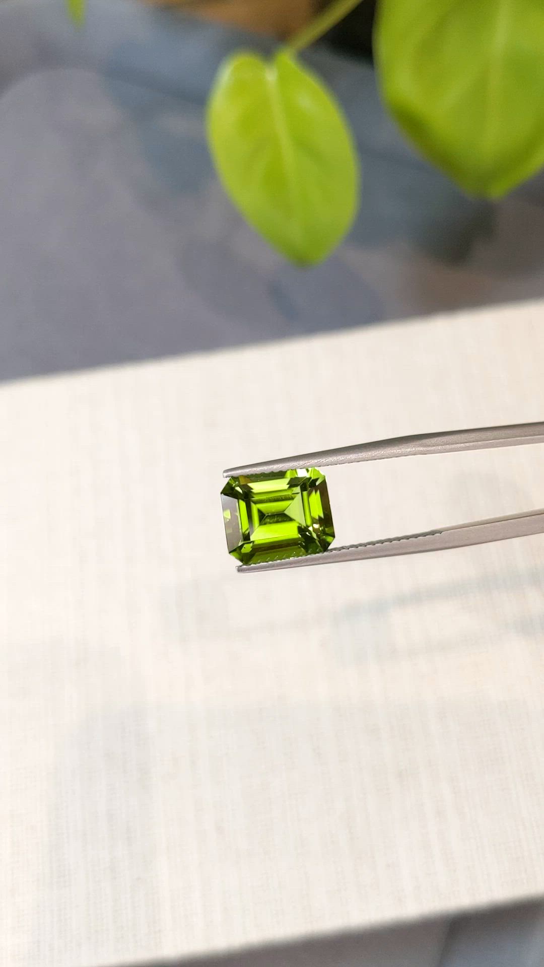 4.27 Ct. Yellowish Green Peridot from Burma (Myanmar) Size Video