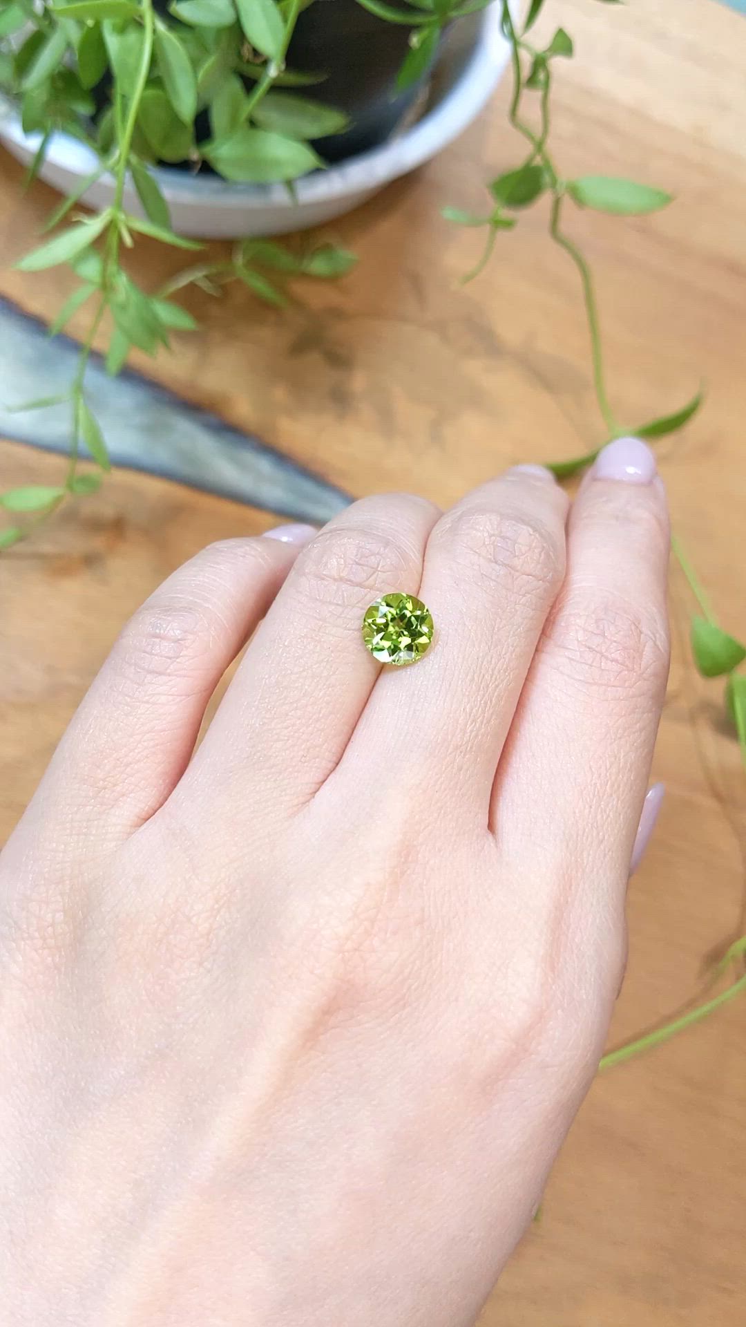 2.16 Ct. Yellowish Green Peridot from Burma (Myanmar) Size Video