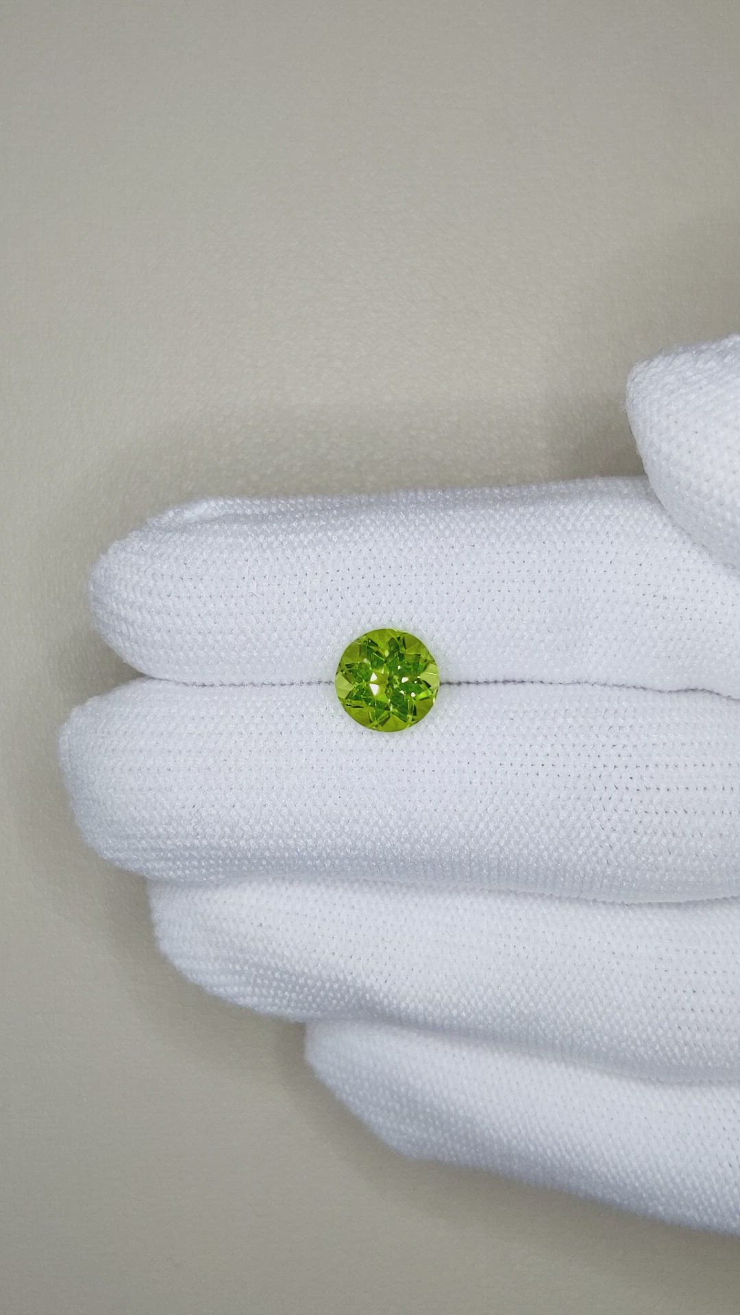 2.16 Ct. Yellowish Green Peridot from Burma (Myanmar) Size Video
