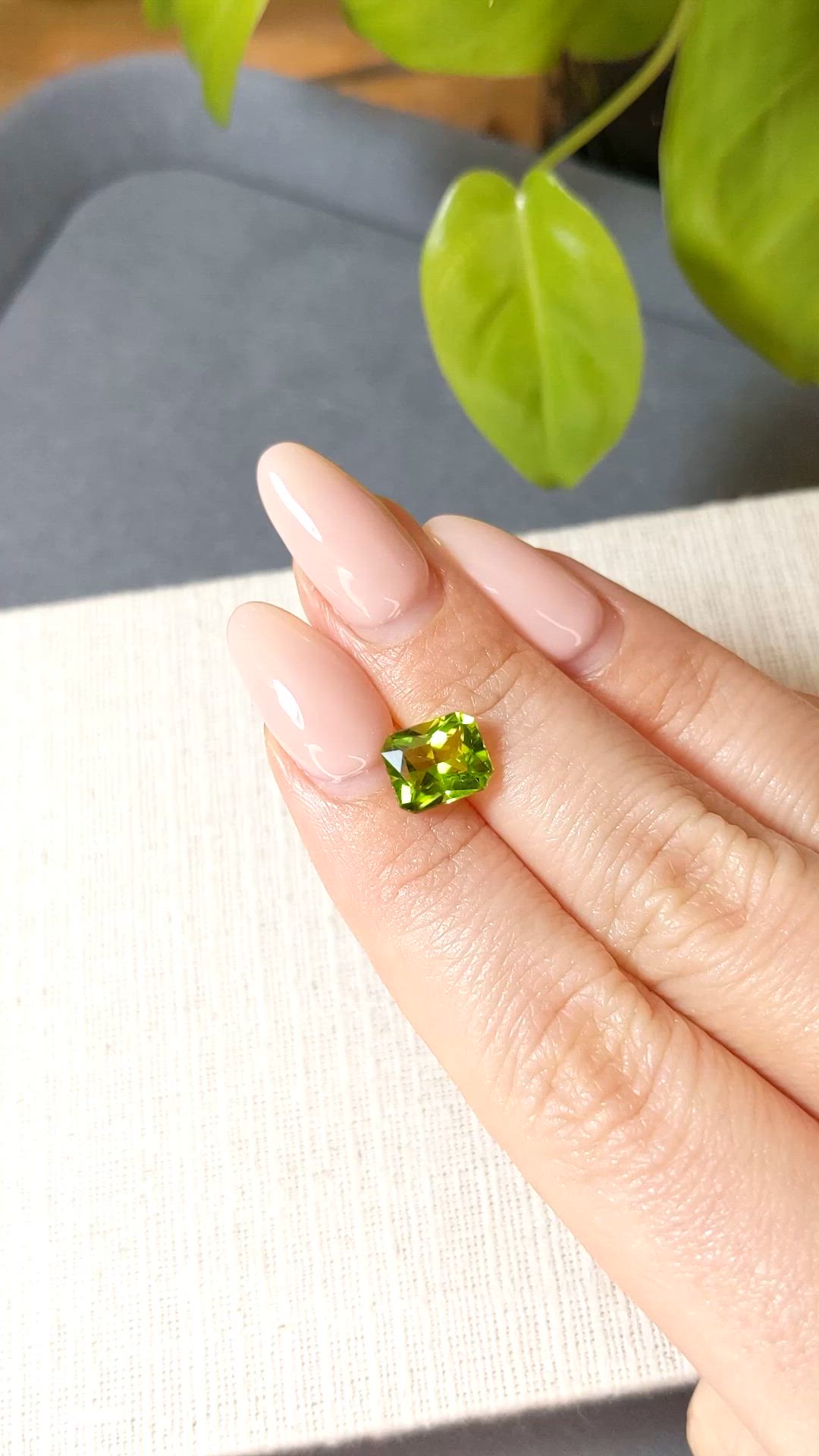 2.50 Ct. Yellowish Green Peridot from Burma (Myanmar) Size Video