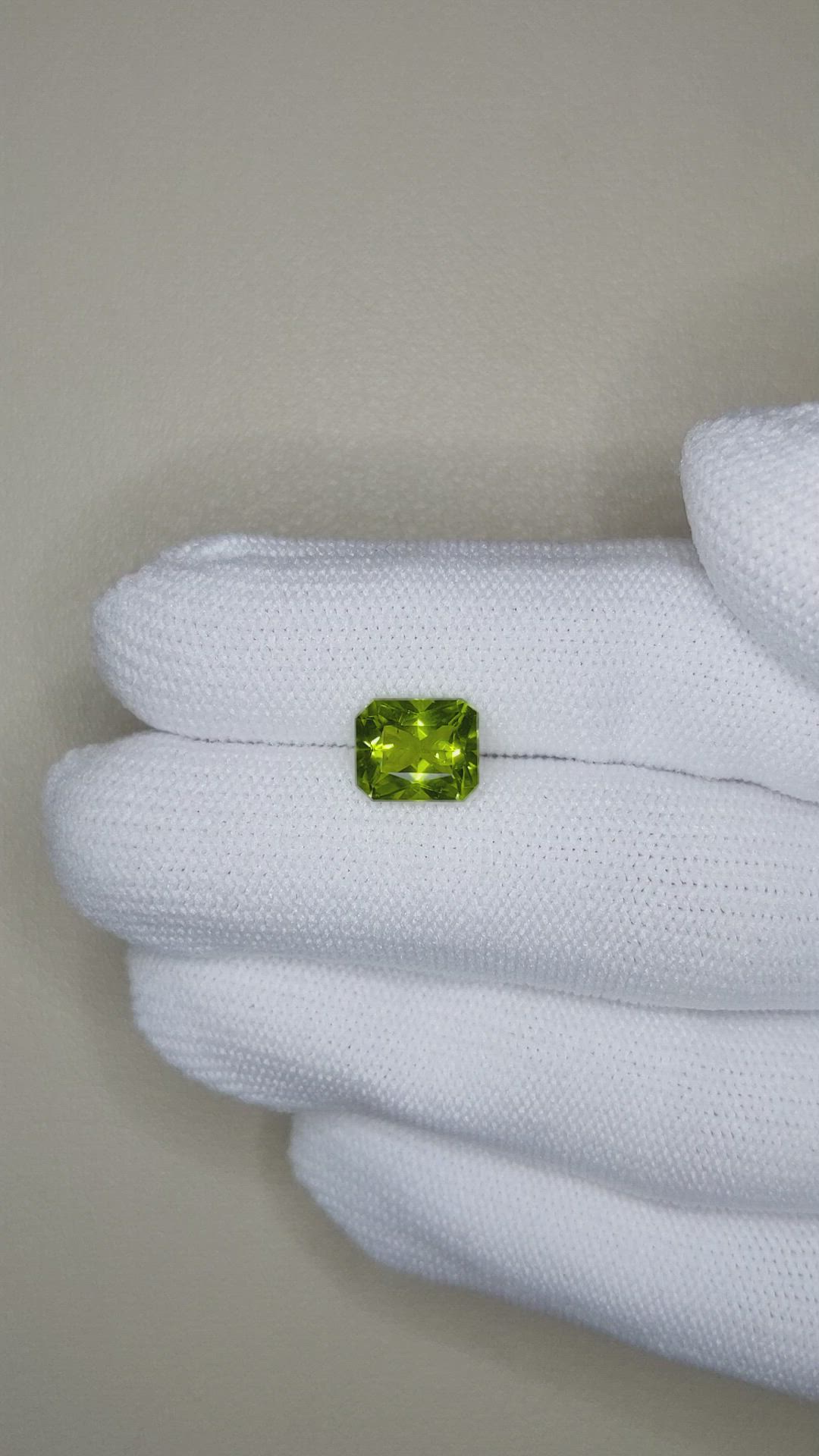 2.50 Ct. Yellowish Green Peridot from Burma (Myanmar) Size Video