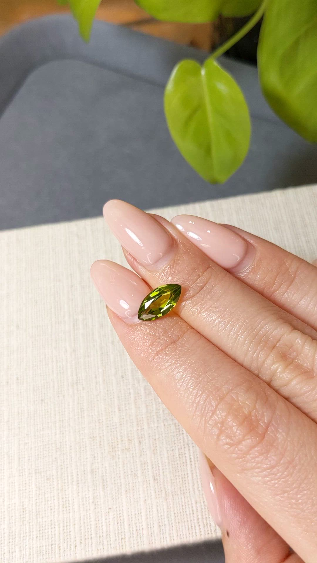 1.92 Ct. Brownish Green Peridot from Burma (Myanmar) Size Video