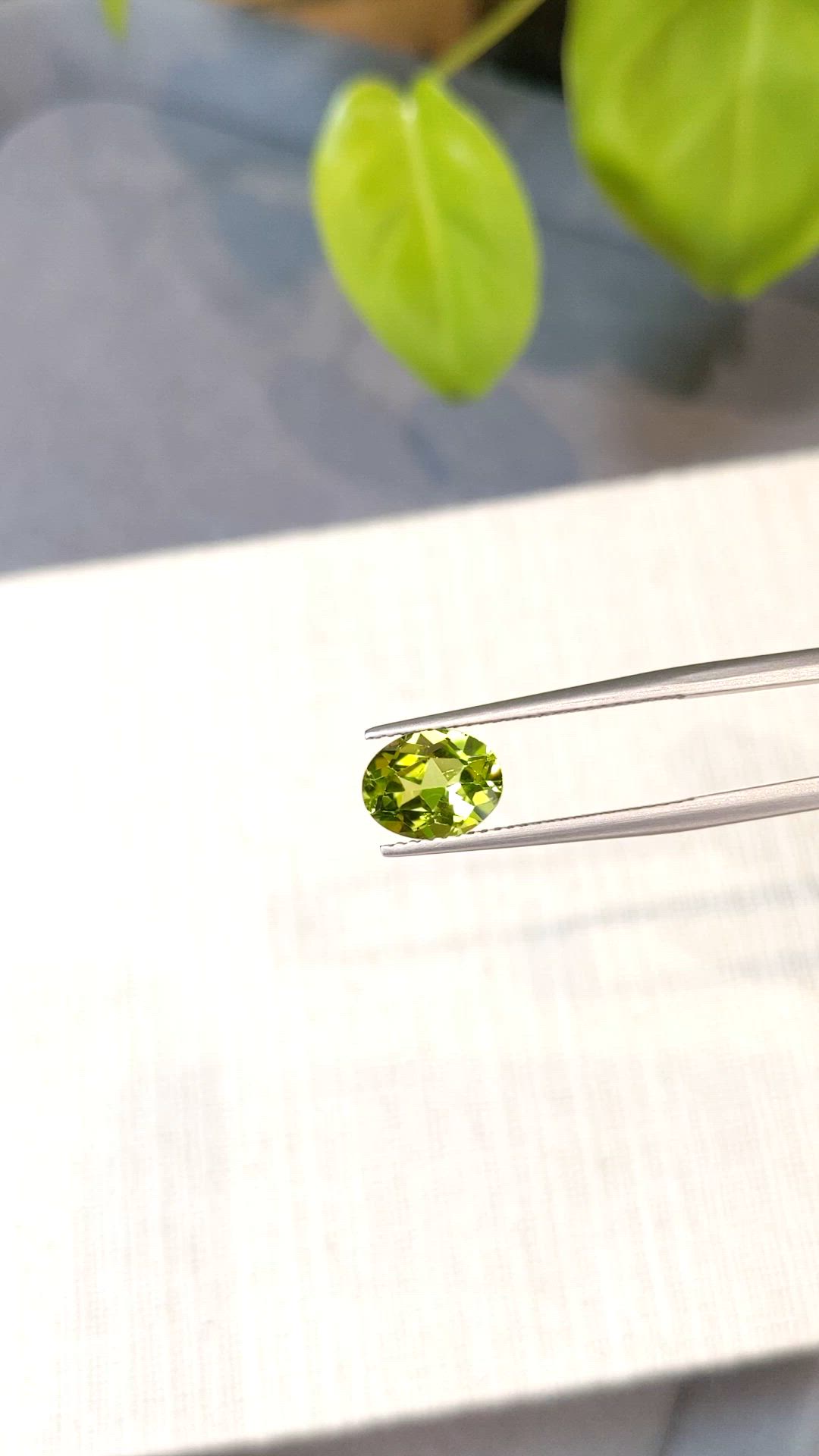 2.26 Ct. Yellowish Green Peridot from Burma (Myanmar) Size Video