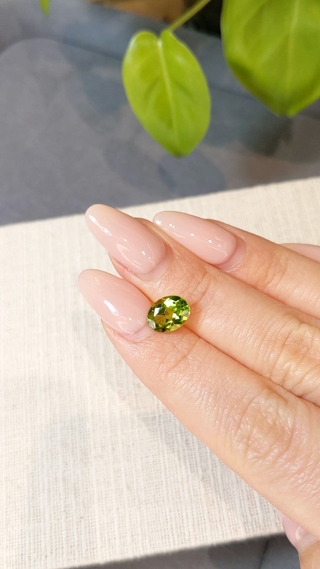 2.26 Ct. Yellowish Green Peridot from Burma (Myanmar) Size Video