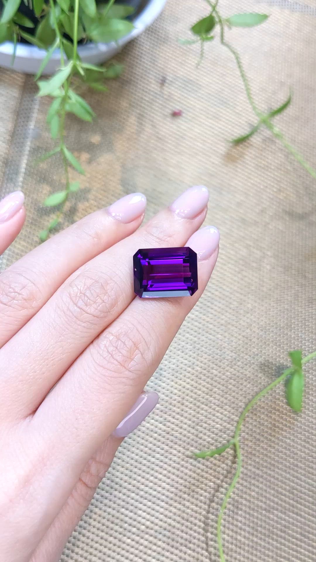 16.73 Ct. Purple Amethyst from Brazil Size Video