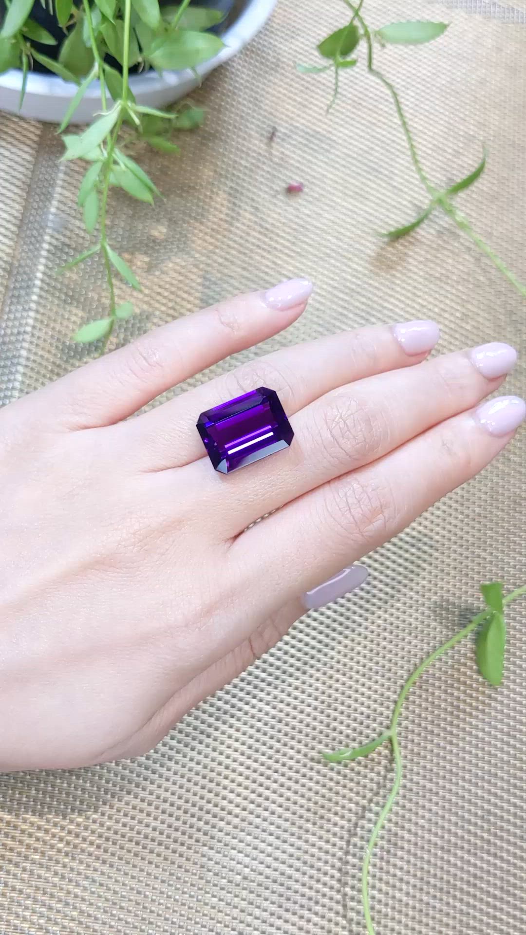 16.73 Ct. Purple Amethyst from Brazil Size Video