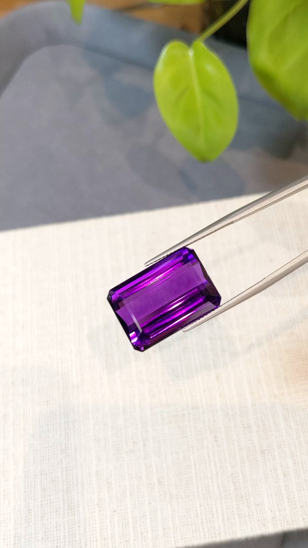 25.09 Ct. Purple Amethyst from Brazil Size Video