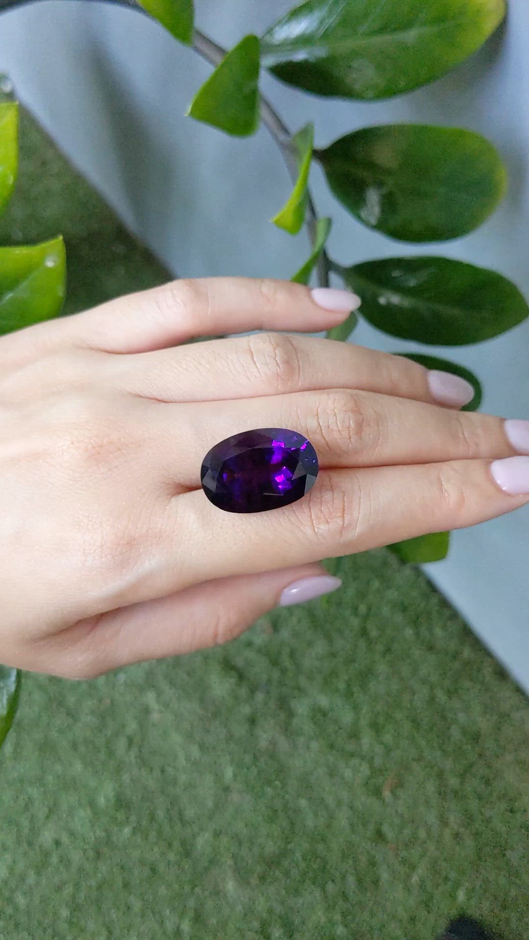 22.98 Ct. Purple Amethyst from Brazil Size Video