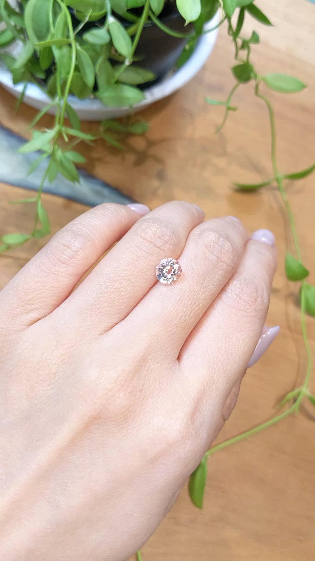 1.29 Ct. Pink Morganite from Brazil Size Video