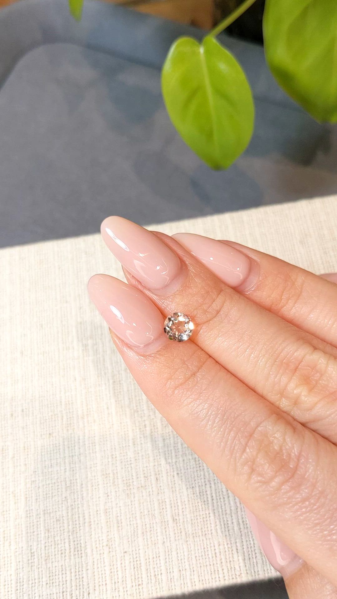 0.64 Ct. Peach Morganite from Brazil Size Video