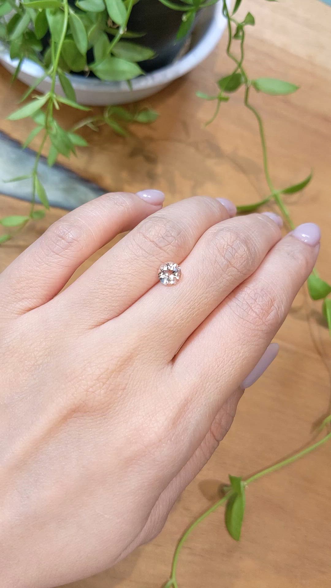 0.75 Ct. Peach Morganite from Brazil Size Video