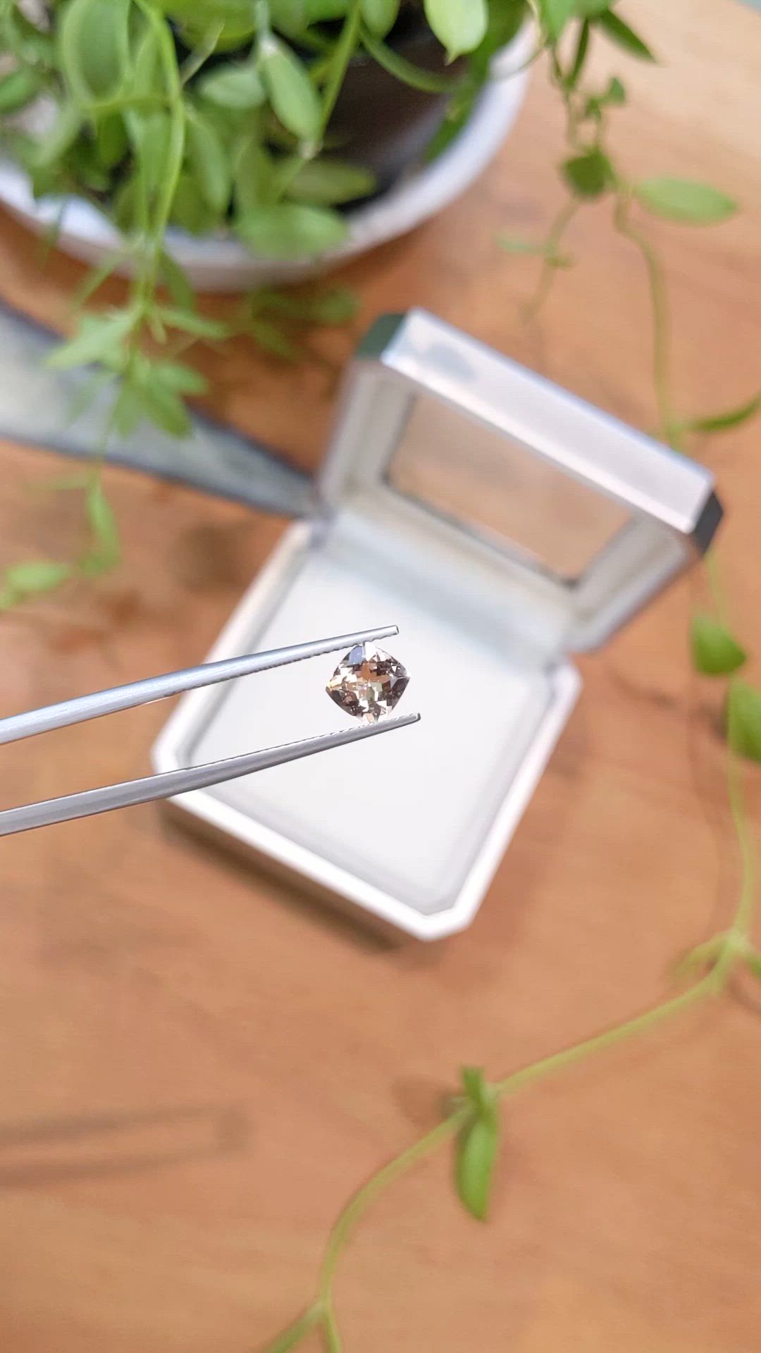 0.76 Ct. Peach Morganite from Brazil Size Video