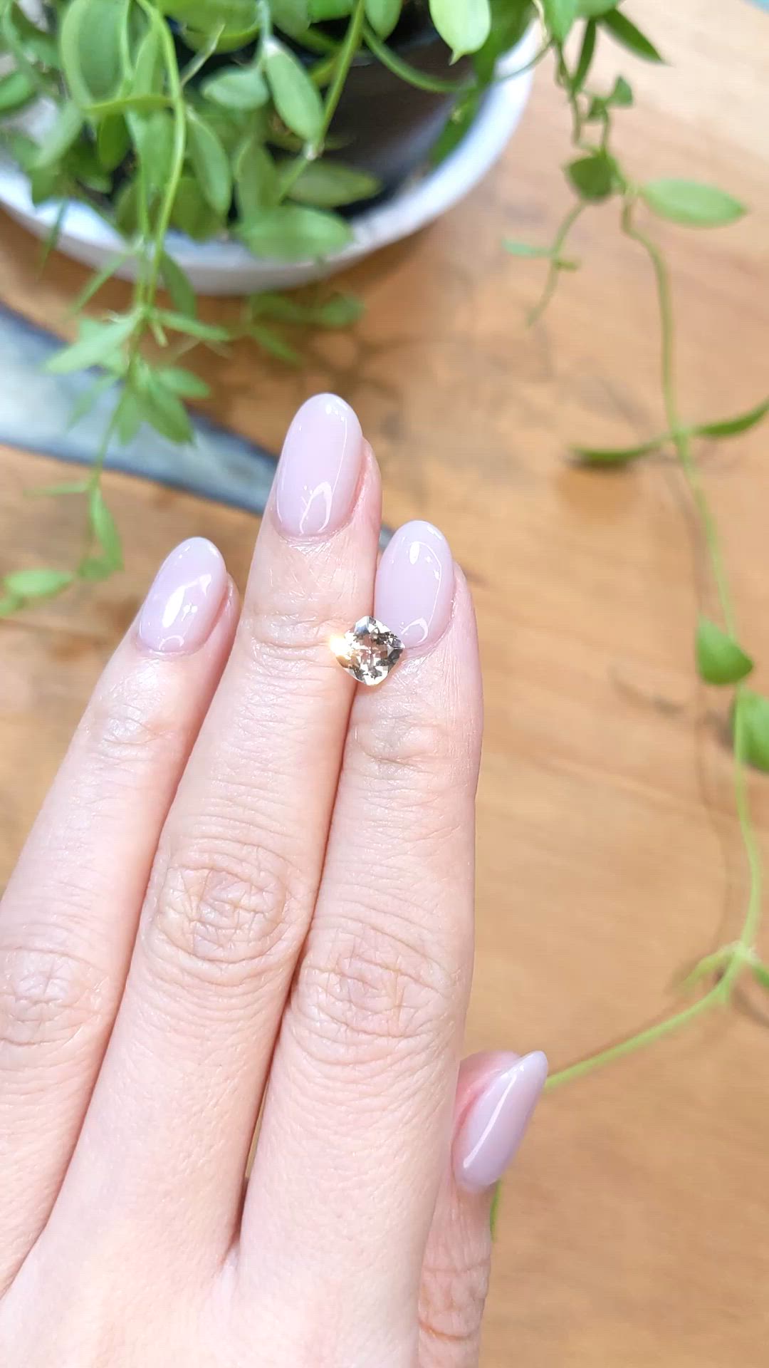 0.76 Ct. Peach Morganite from Brazil Size Video
