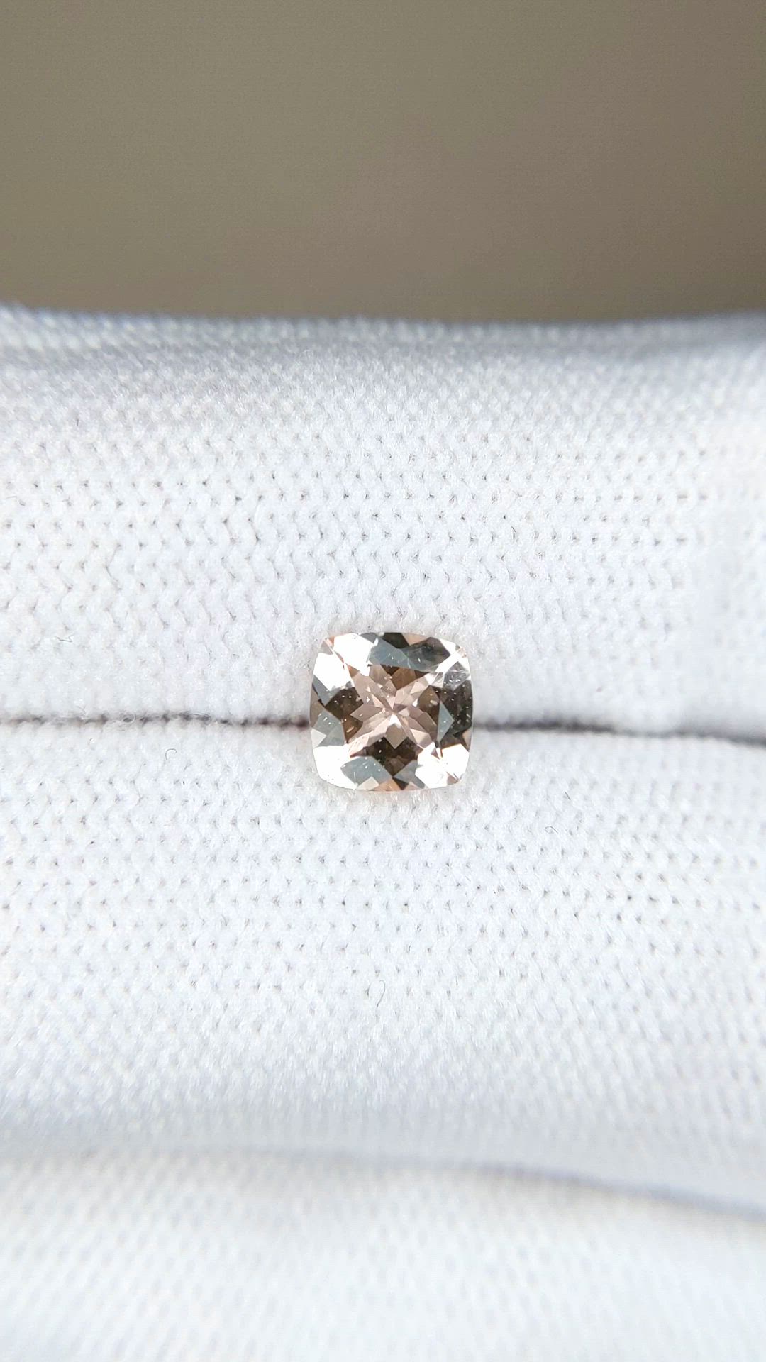 0.76 Ct. Peach Morganite from Brazil Size Video