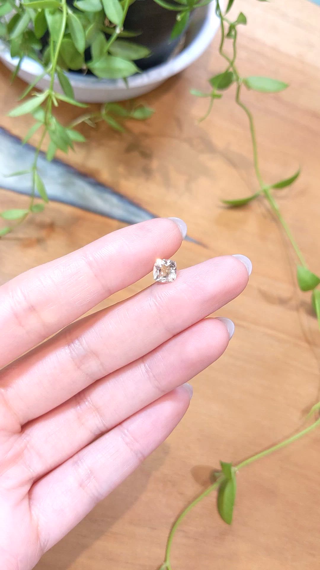 1.00 Ct. Peach Morganite from Brazil Size Video