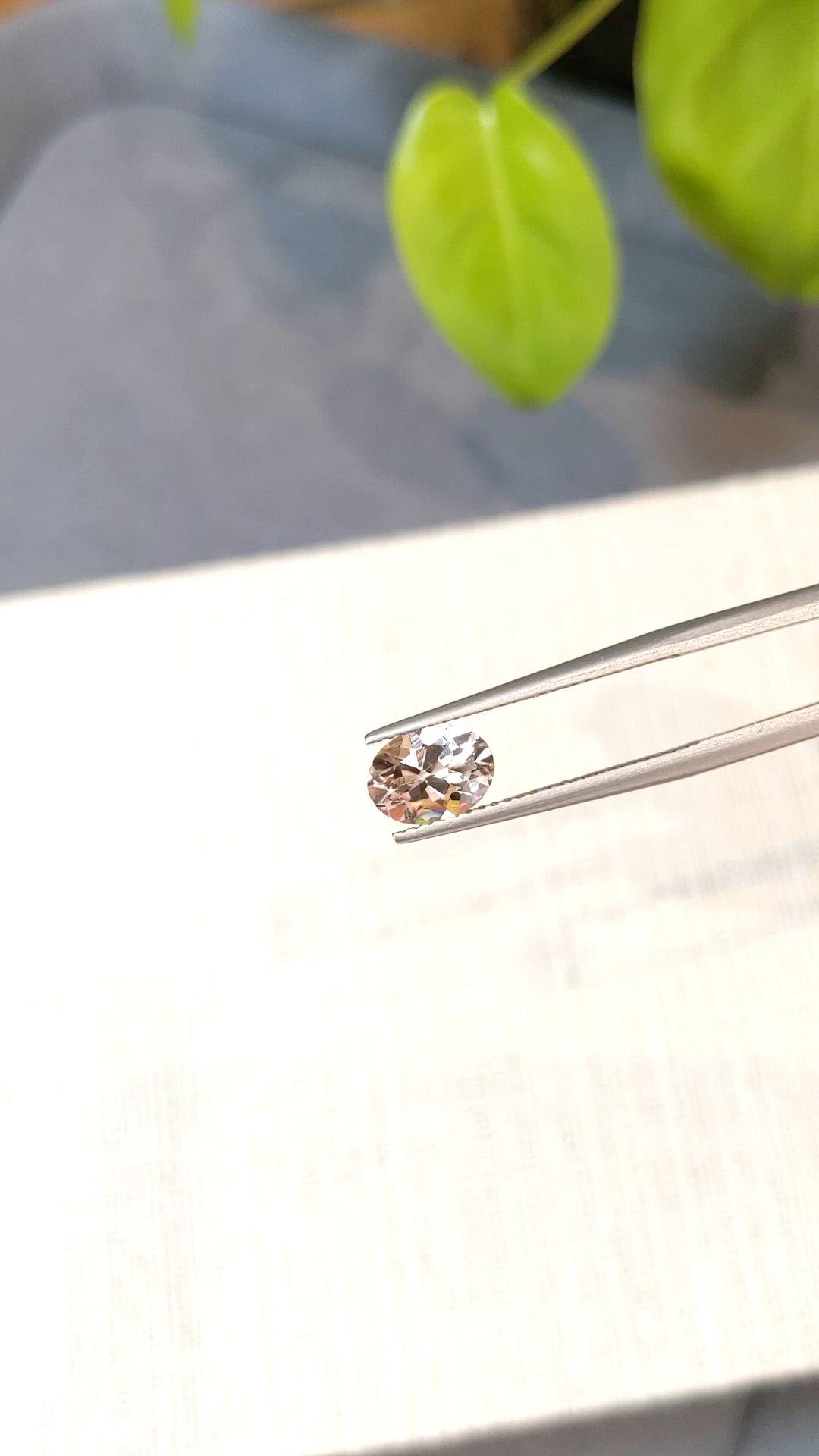 1.18 Ct. Peach Morganite from Brazil Size Video