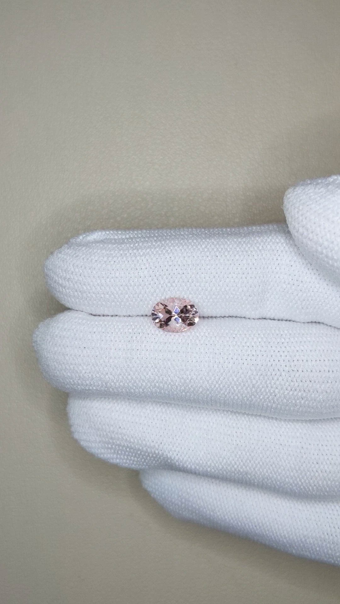 1.18 Ct. Peach Morganite from Brazil Size Video
