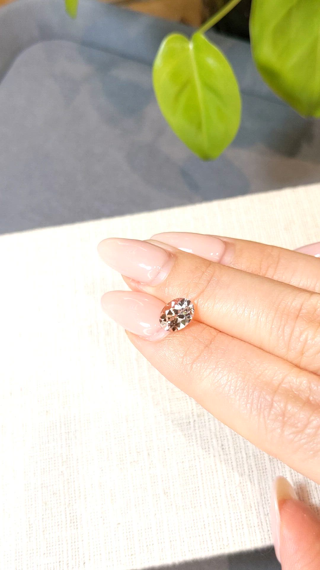 1.18 Ct. Peach Morganite from Brazil Size Video