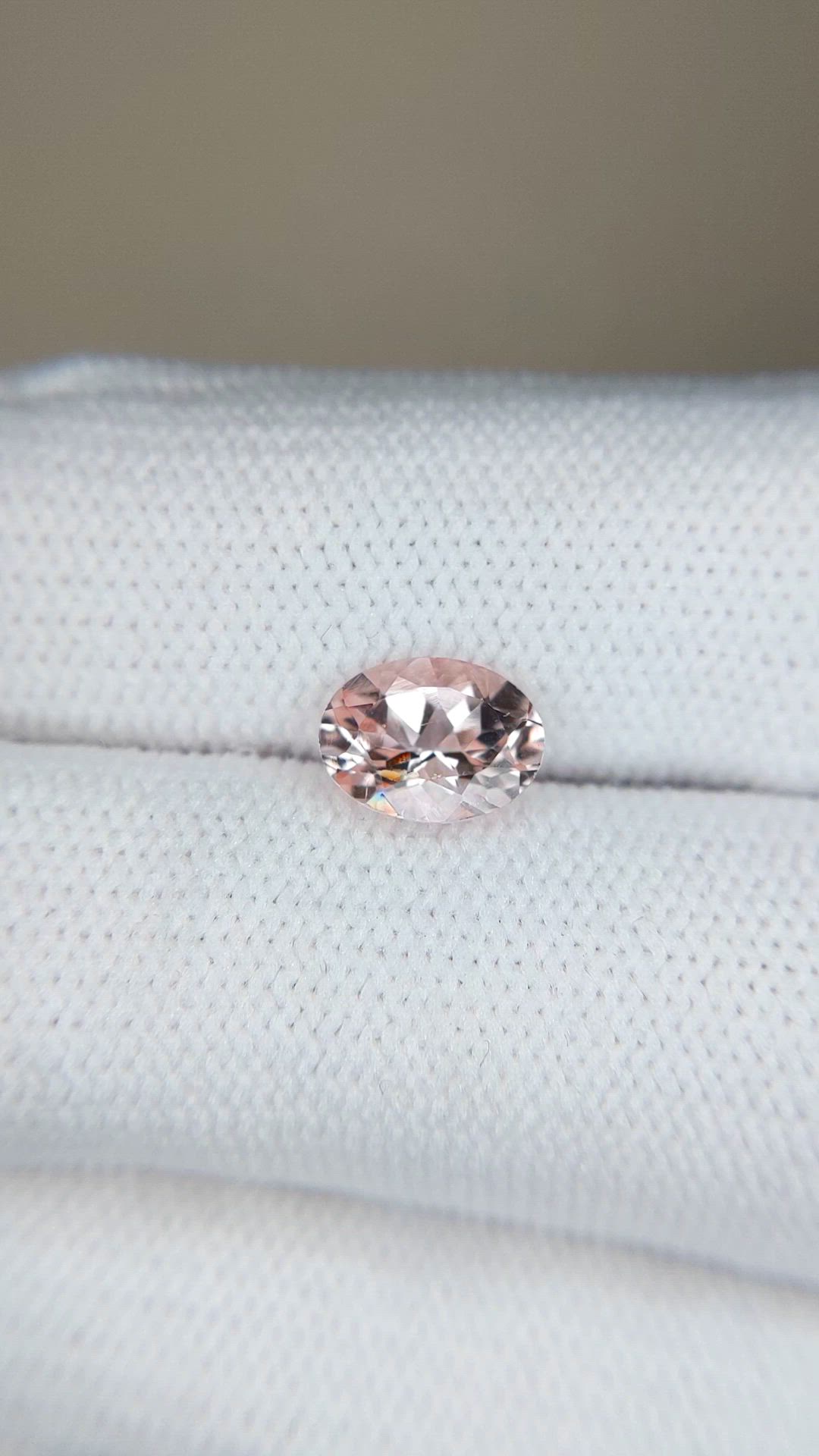 1.18 Ct. Peach Morganite from Brazil Size Video