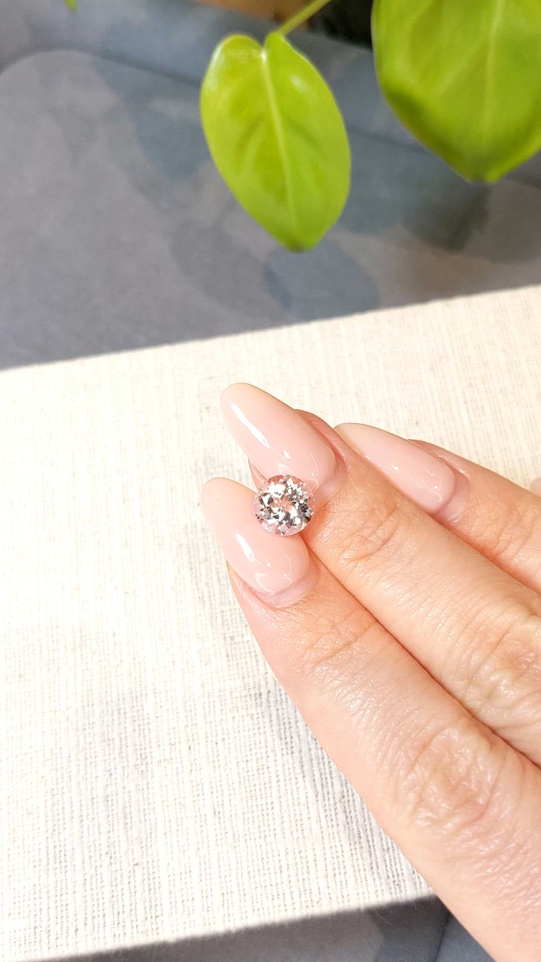 2.13 Ct. Pink Morganite from Brazil Size Video