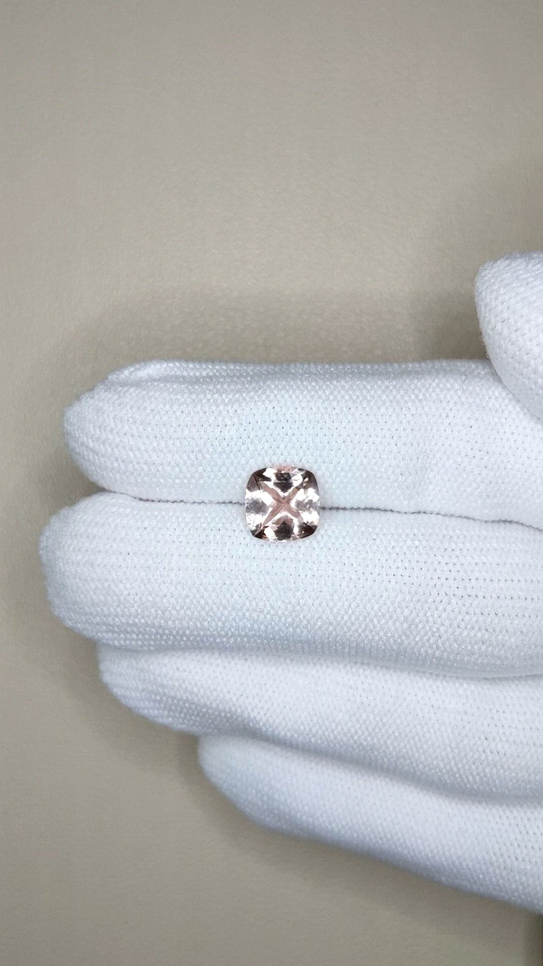 1.67 Ct. Peach Morganite from Brazil Size Video