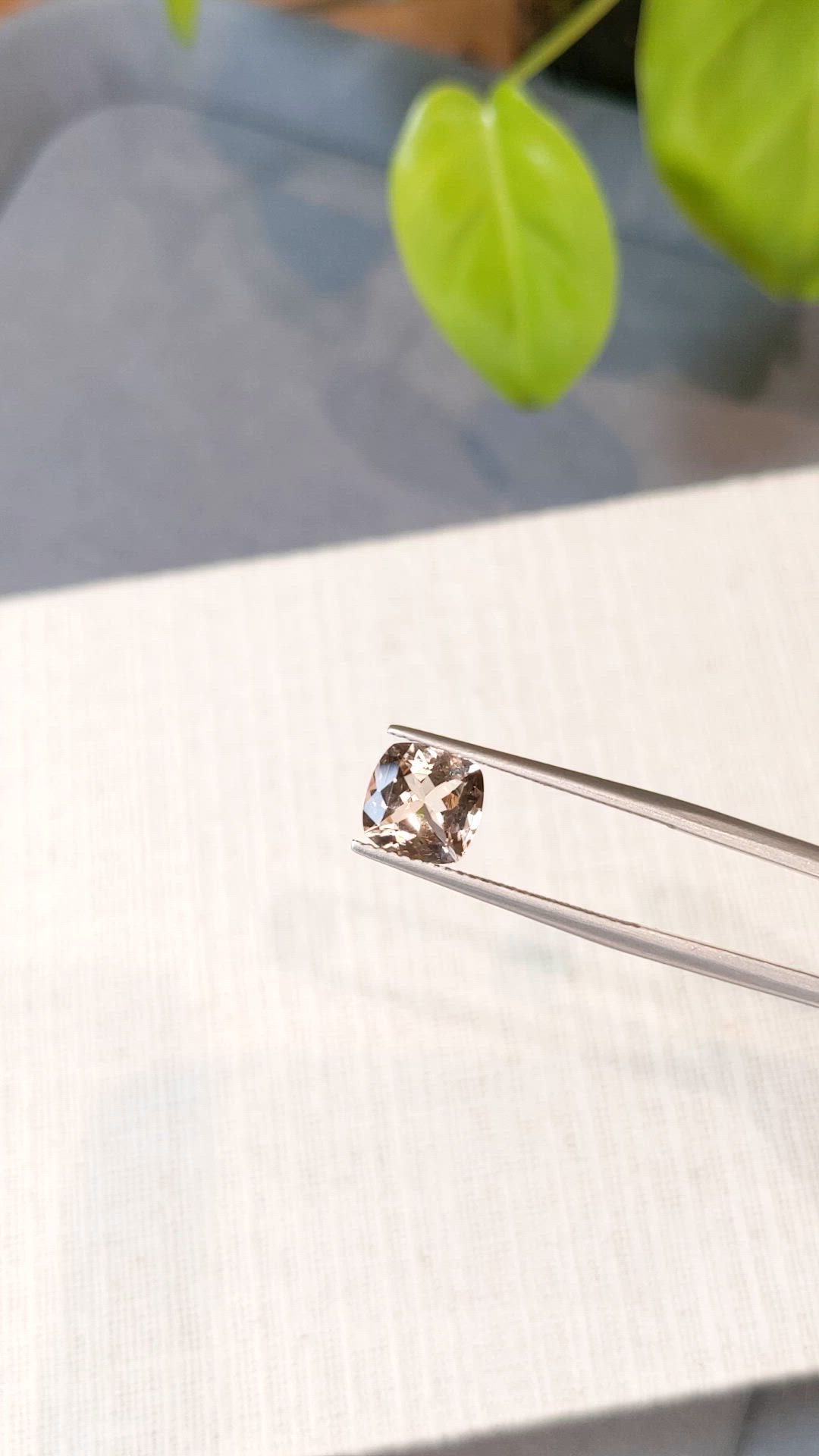 1.67 Ct. Peach Morganite from Brazil Size Video