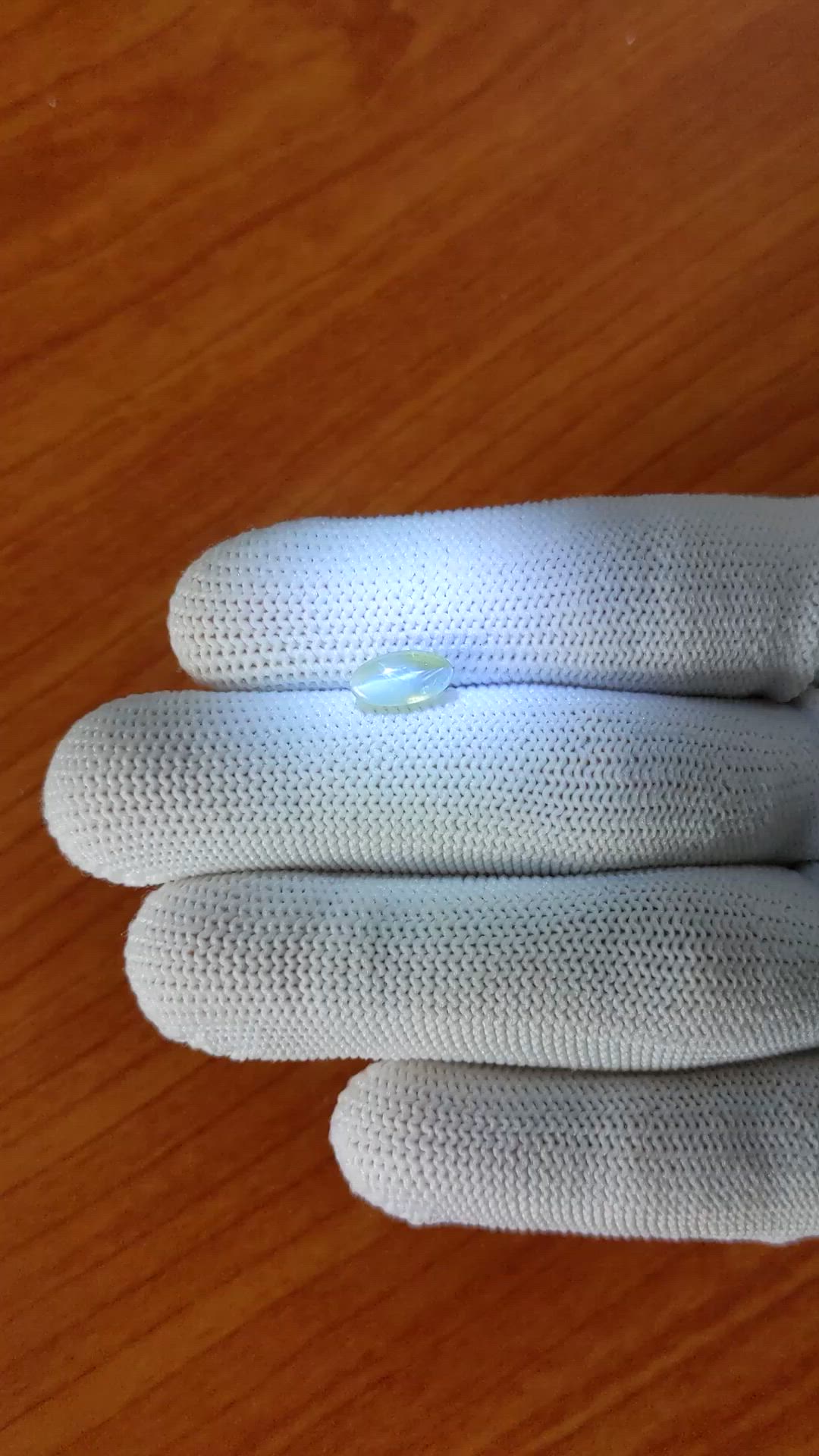 1.85 Ct. Yellowish Green Cabochon Chrysoberyl from Ceylon (Sri Lanka) Size Video