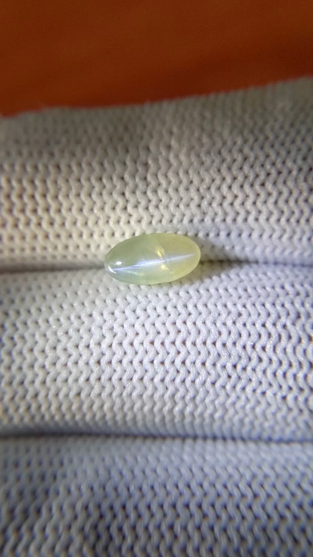 1.85 Ct. Yellowish Green Cabochon Chrysoberyl from Ceylon (Sri Lanka) Size Video