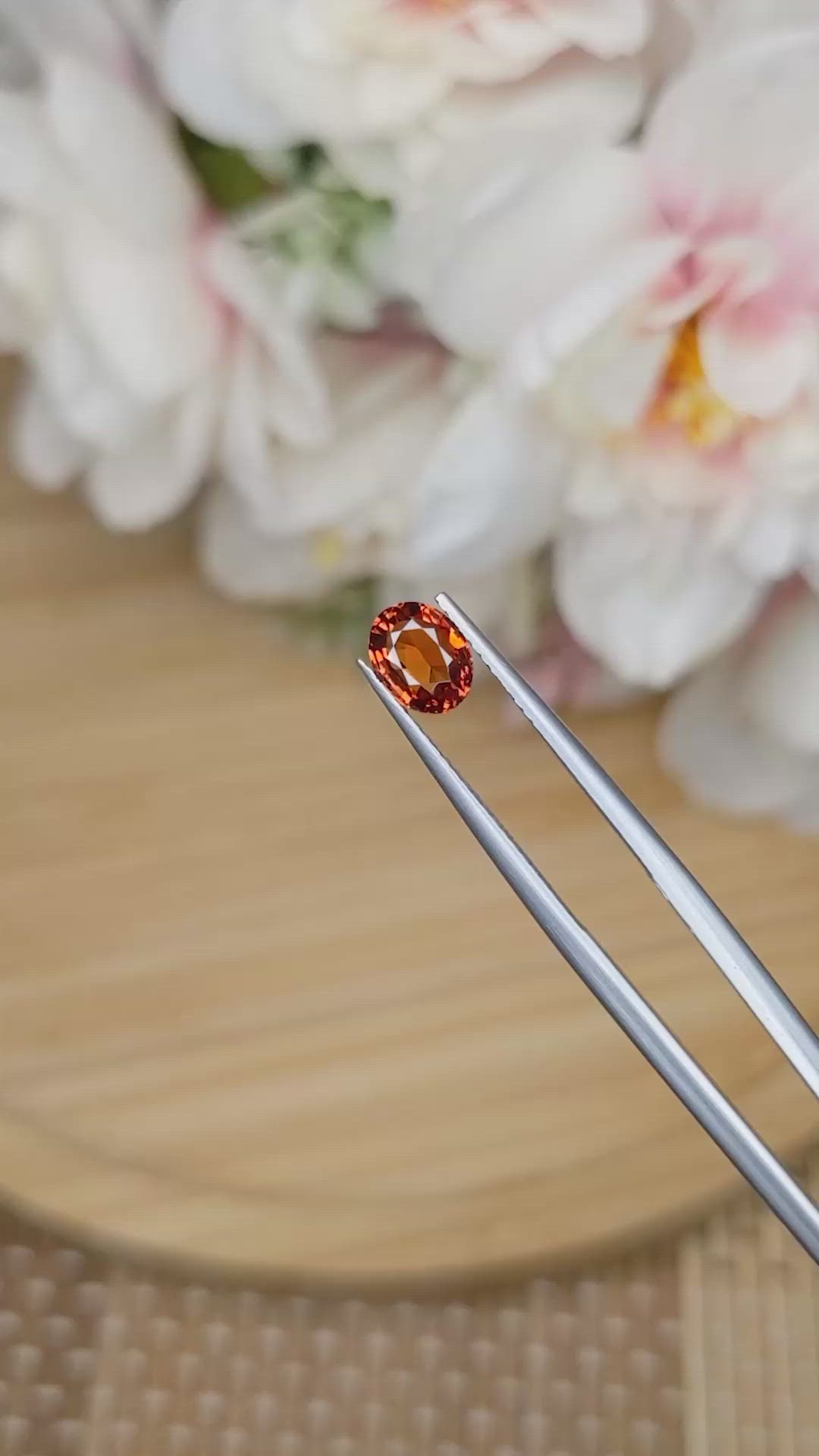 1.03 Ct. Reddish Orange Hessonite Garnet from Madagascar Size Video