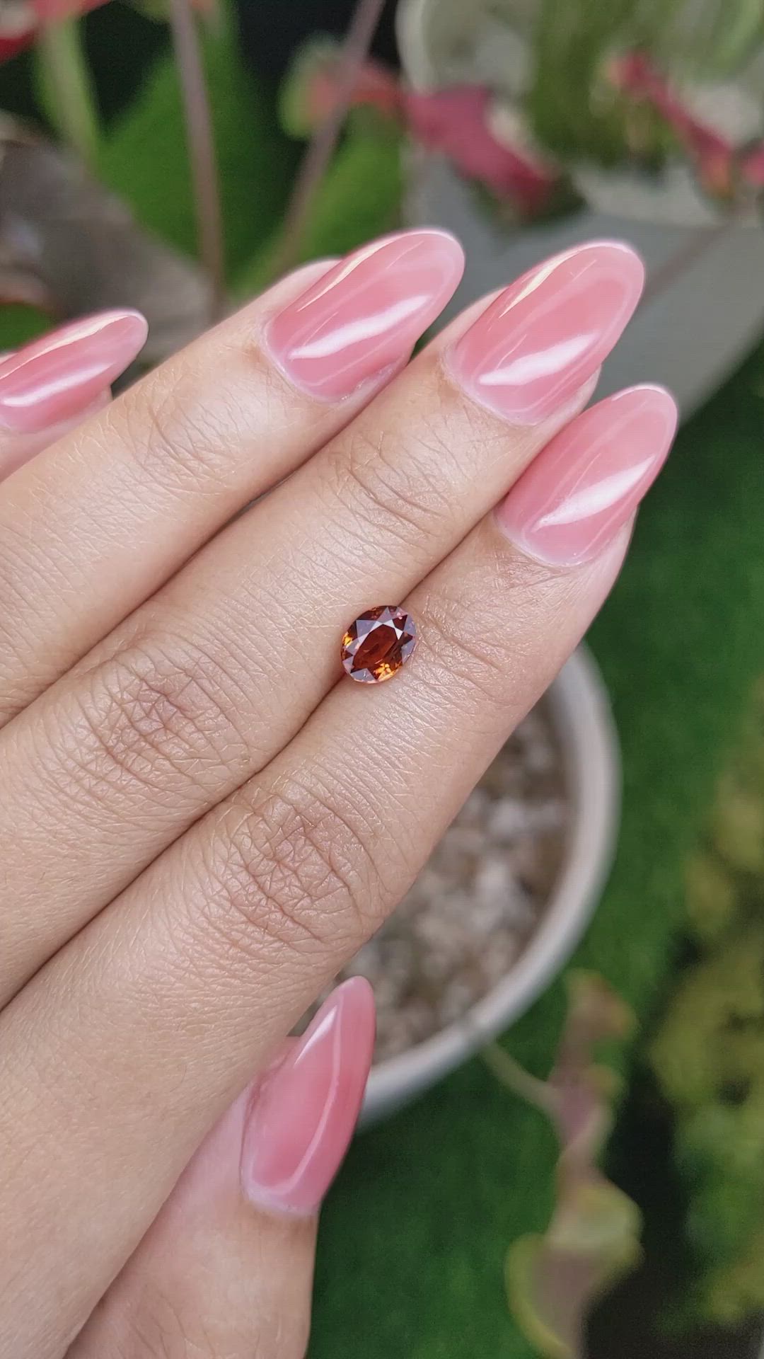 1.03 Ct. Reddish Orange Hessonite Garnet from Madagascar Size Video