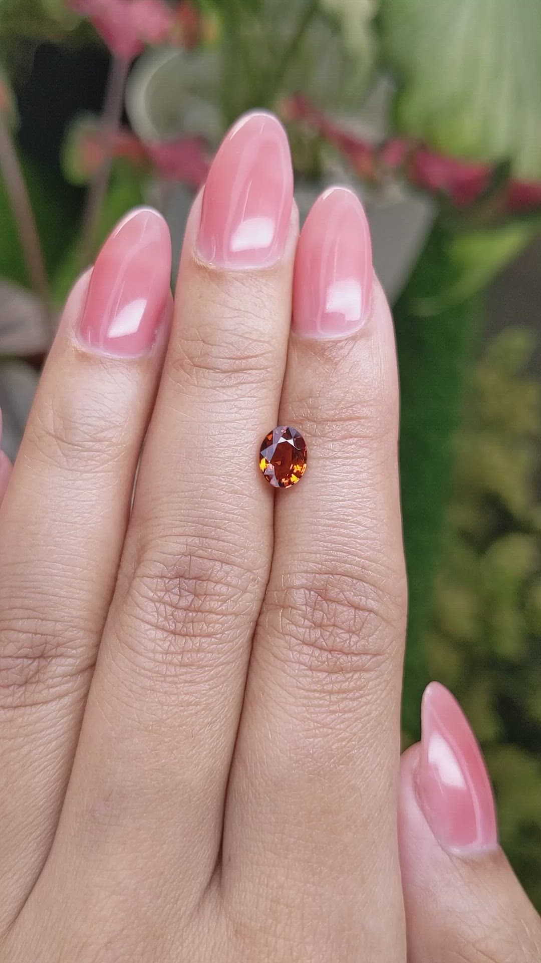 1.03 Ct. Reddish Orange Hessonite Garnet from Madagascar Size Video